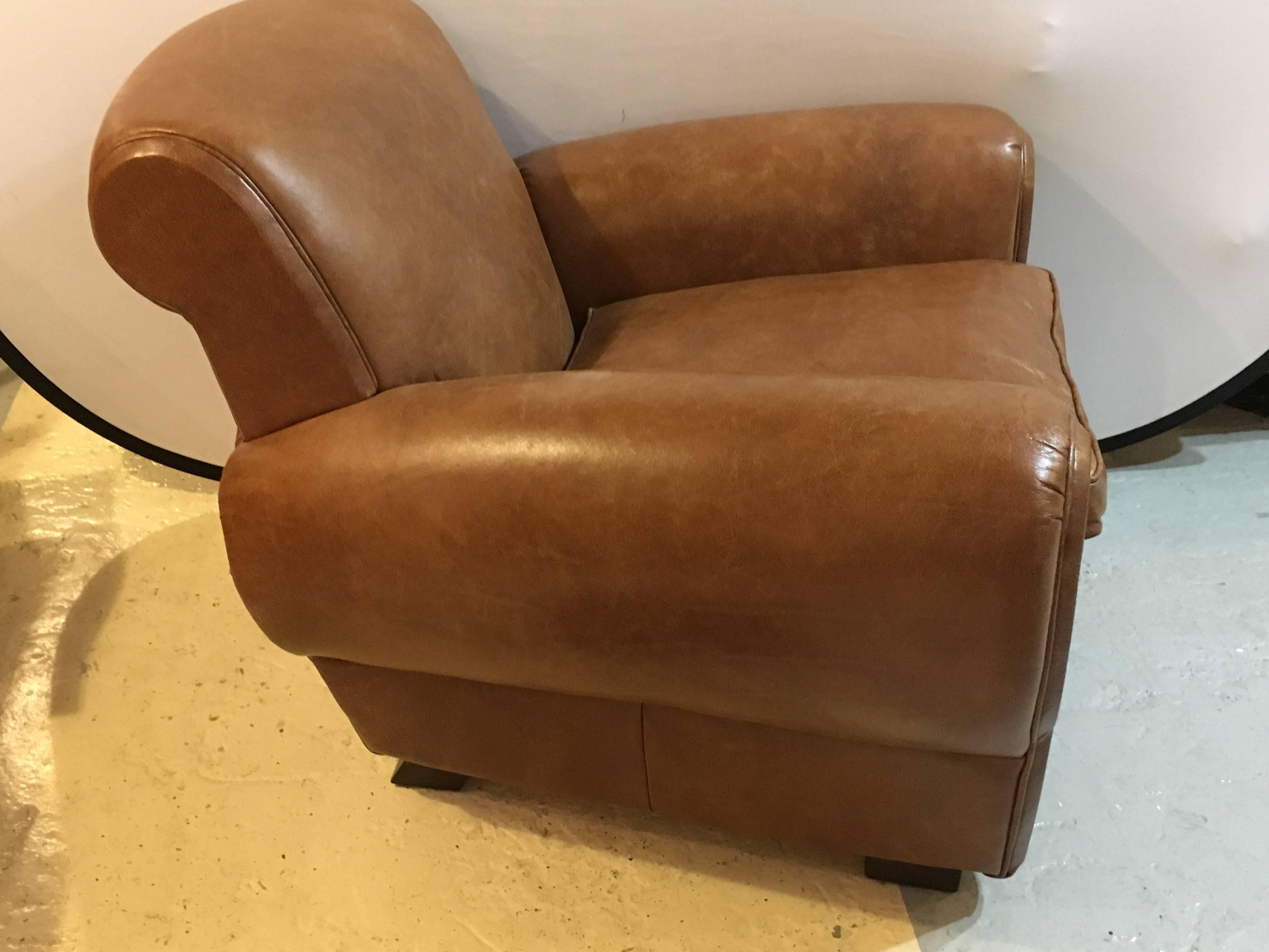 Georgian Pair of Fine Worn Leather Cabaret Chairs
