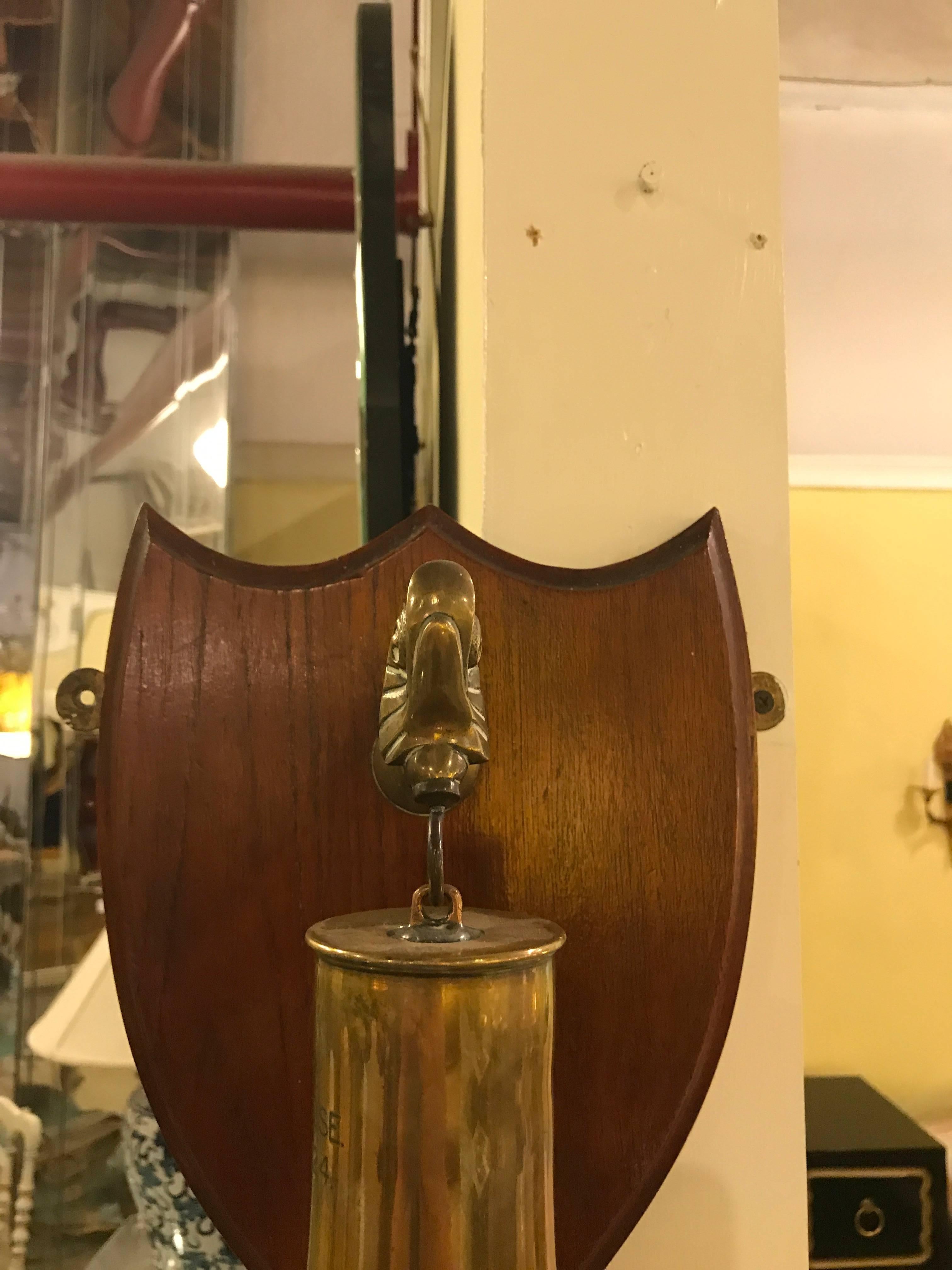 Mounted Ships Bell Made from Artillary Shell, Signed 2