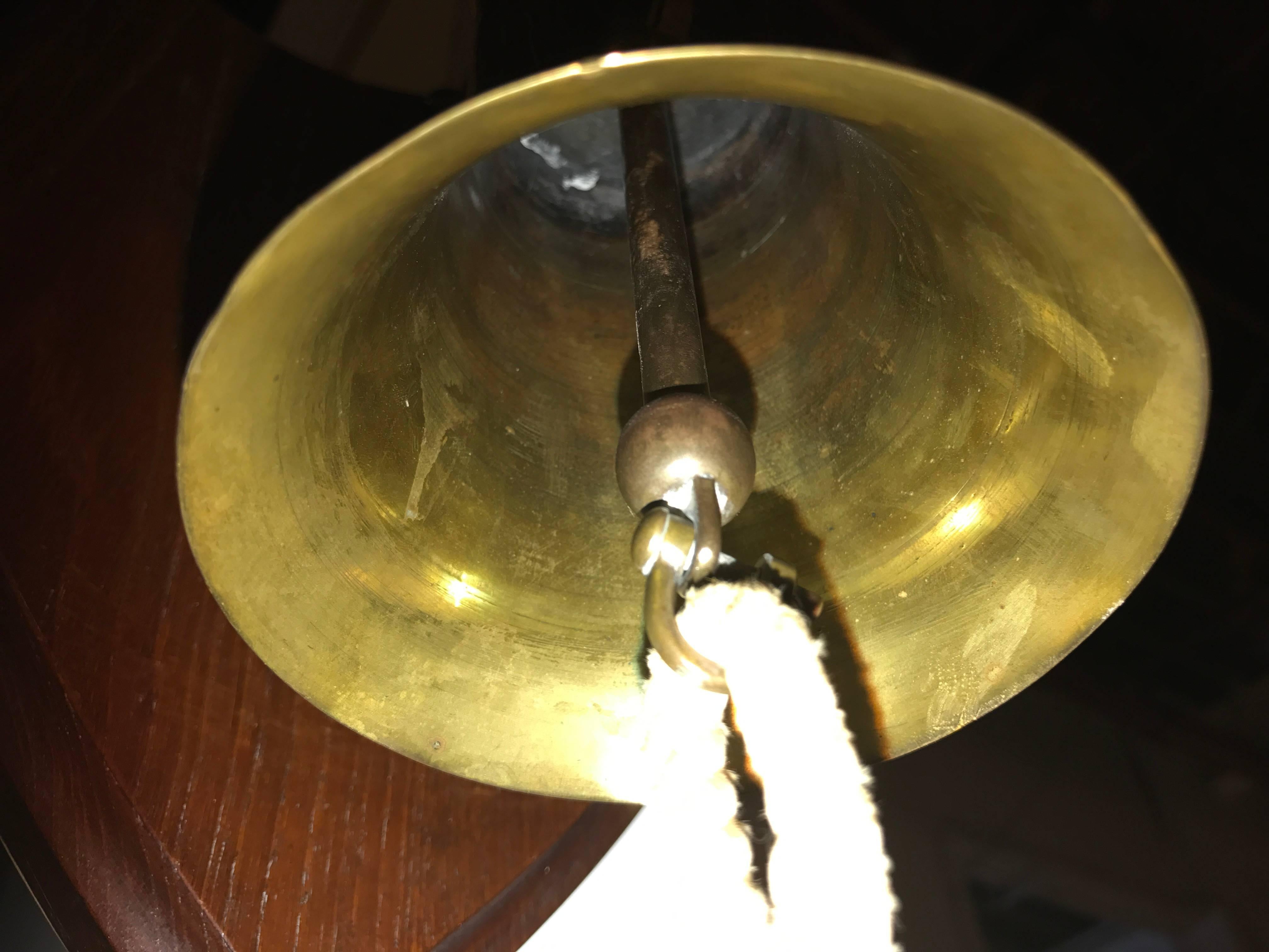 Mounted Ships Bell Made from Artillary Shell, Signed 3