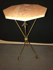 Arrow Form Bronze End Table Base or Pedestal on Tri Pod Legs