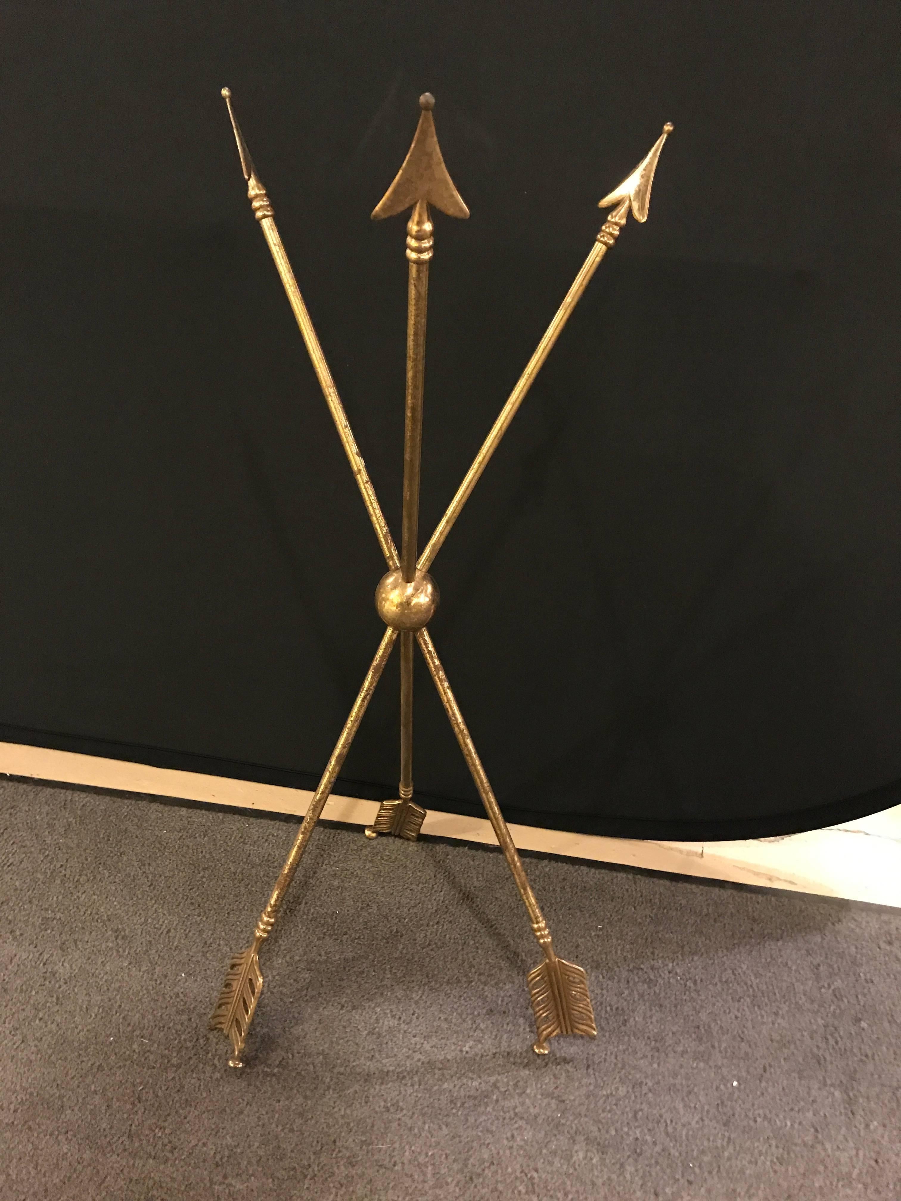 Arrow Form Bronze End Table Base or Pedestal on Tri Pod Legs 3