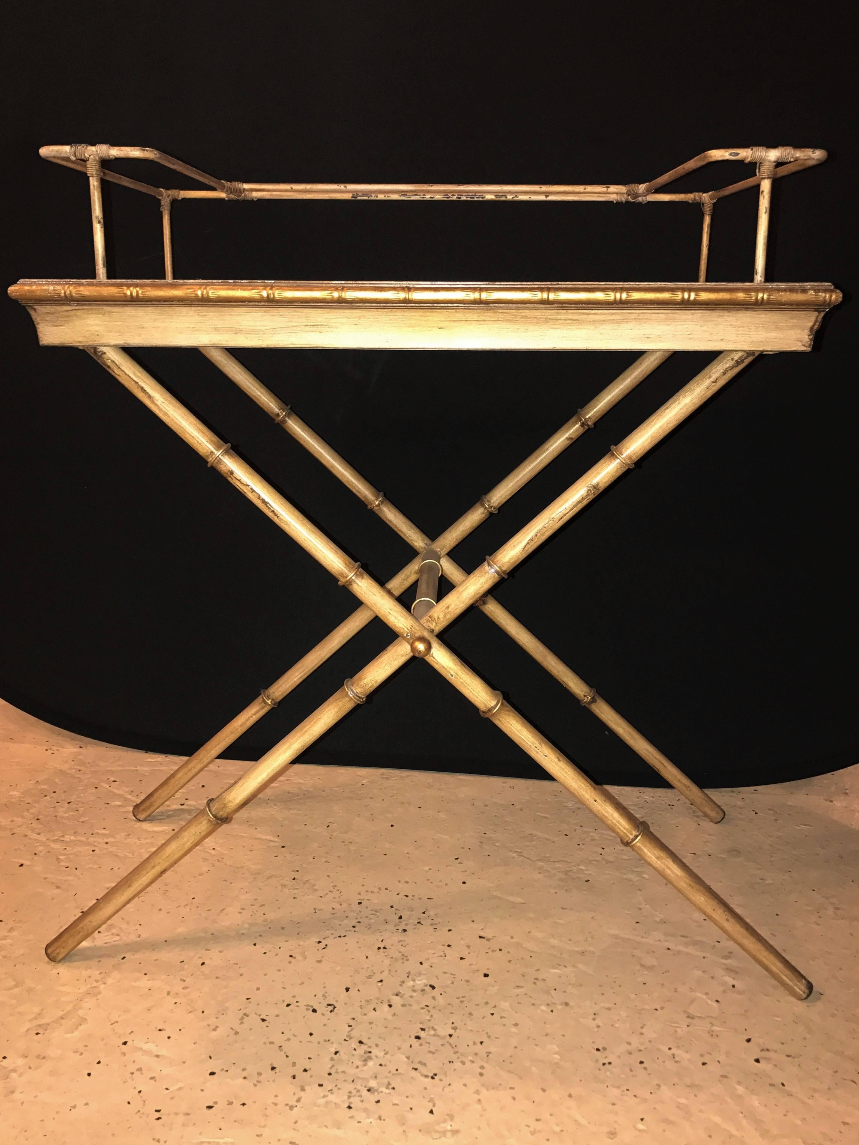 Indoor Outdoor Bamboo Form Serving Tray on Stand 4
