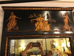 French Ebonized Neoclassical Style Wall or Console Mirror