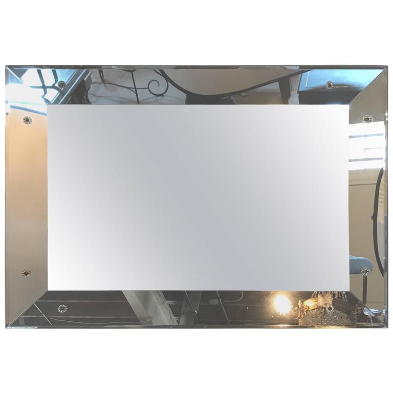 Large Art Deco Shadow Box Mirror For Sale at 1stdibs