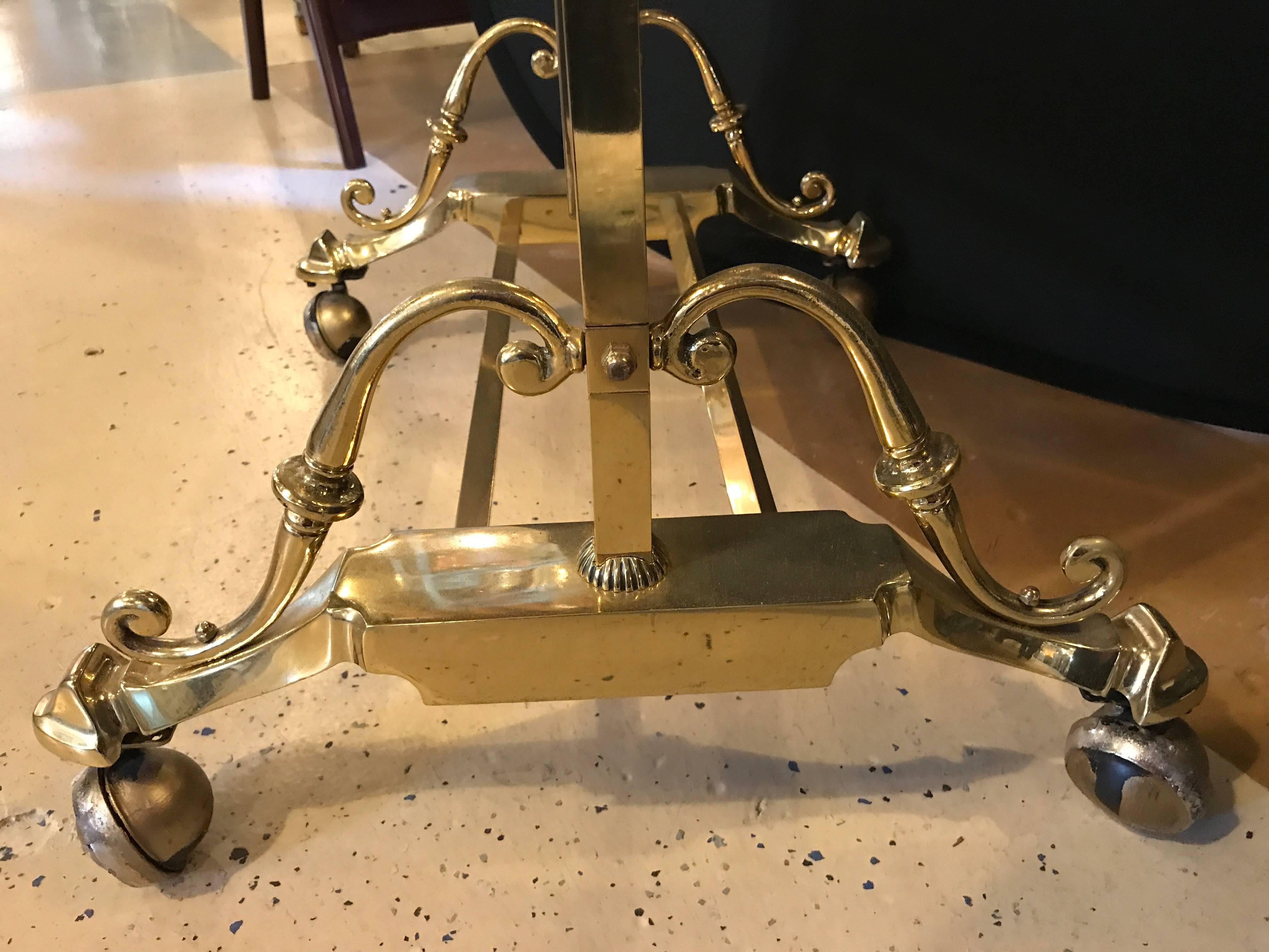 brass standing mirror