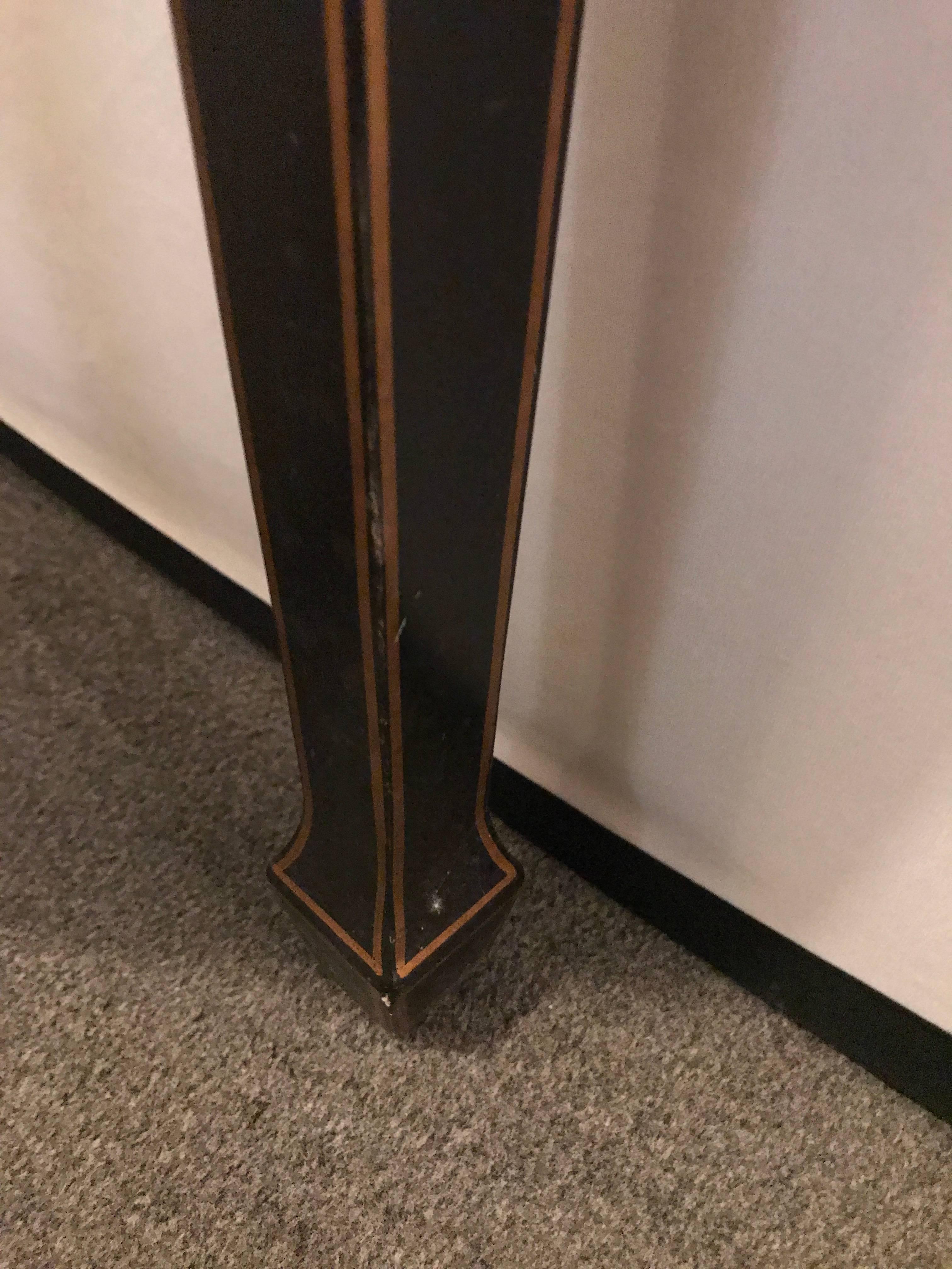 Mid-Century Modern Ebonized Chinoiserie Decorated Demilune Server or Chest 5