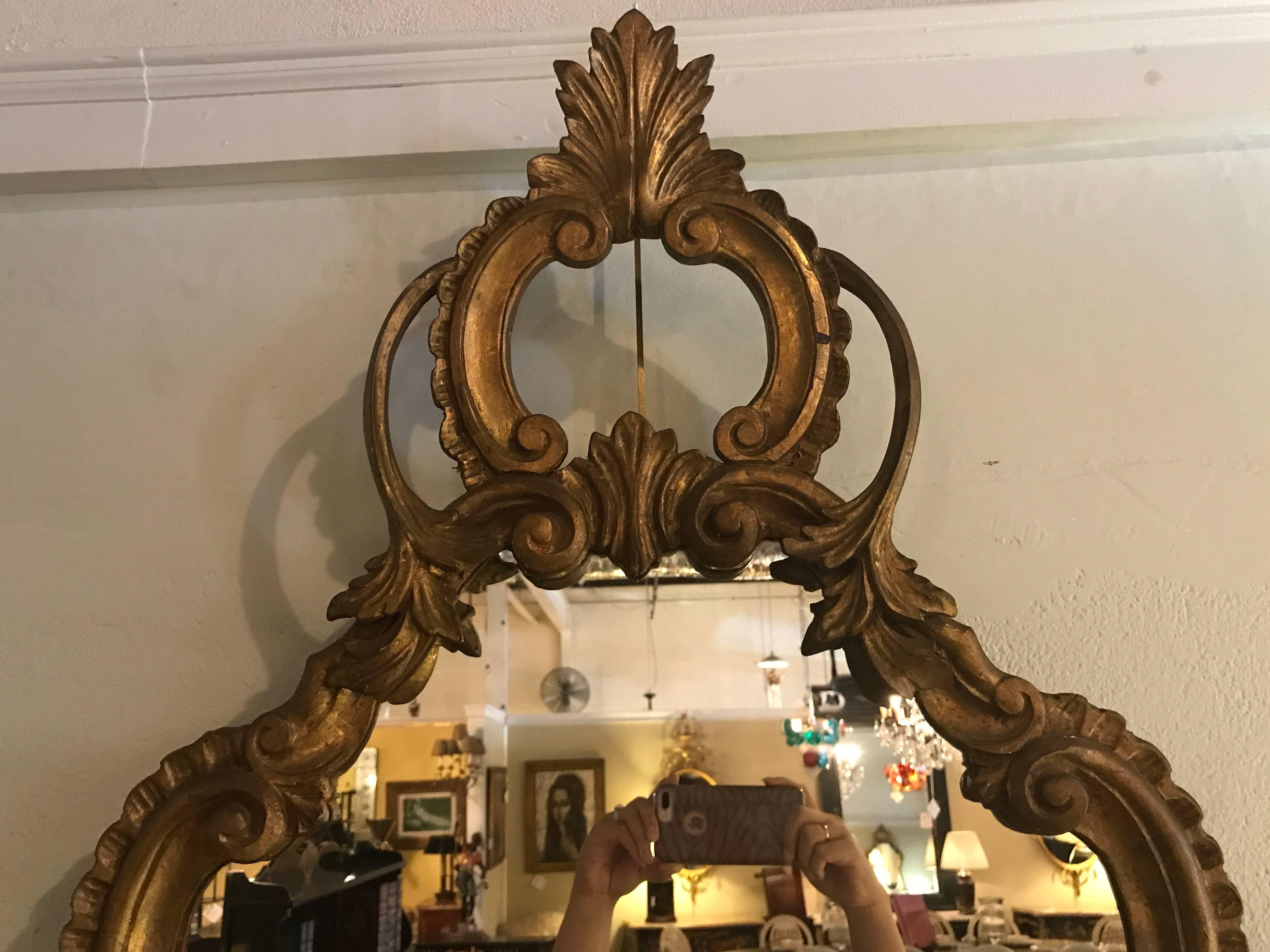 Pair of Italian Rococo Style Wall or Console Mirrors In Good Condition In Stamford, CT
