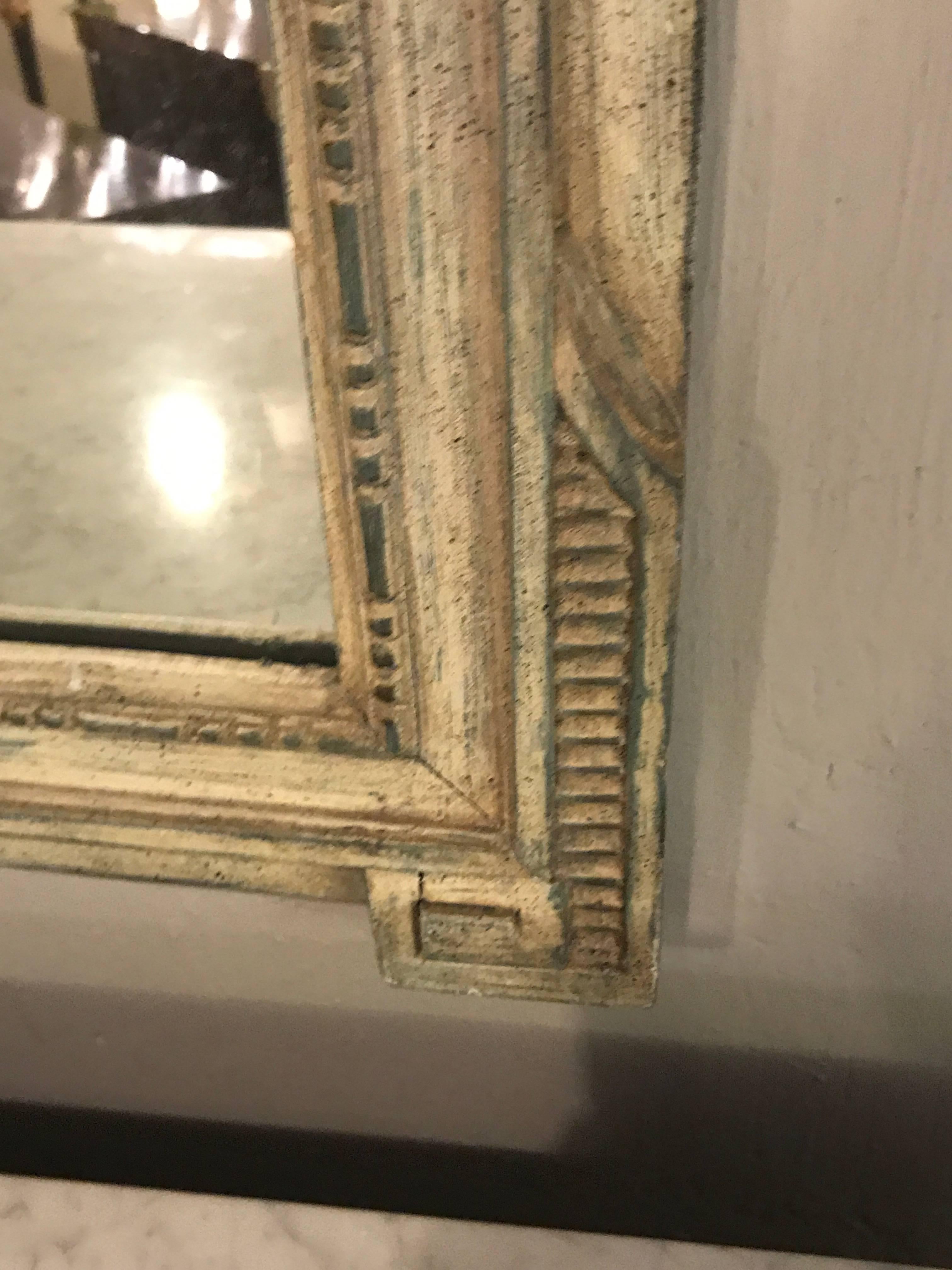 20th Century French Trumeau Mirror Paint Decorated