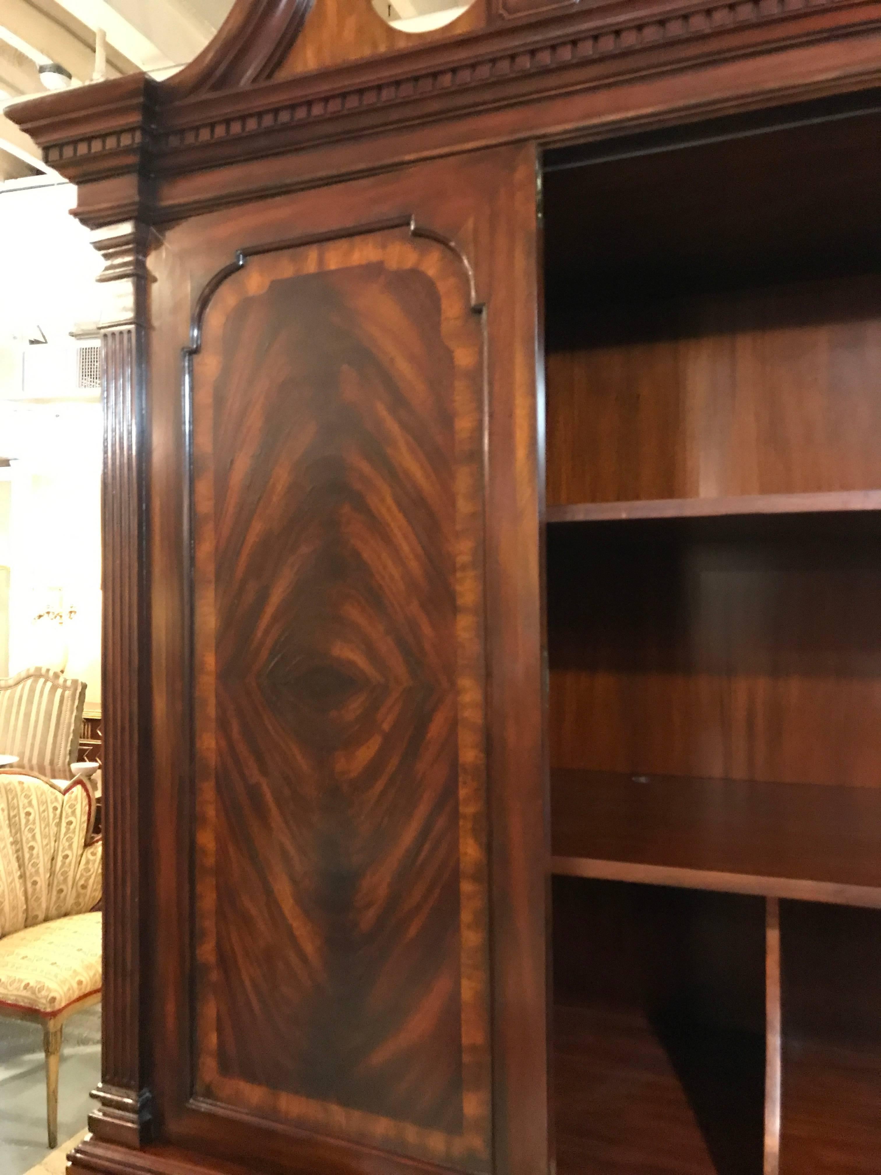 Bombe Mahogany Maitland-Smith Television Cabinet or Armoire In Good Condition In Stamford, CT