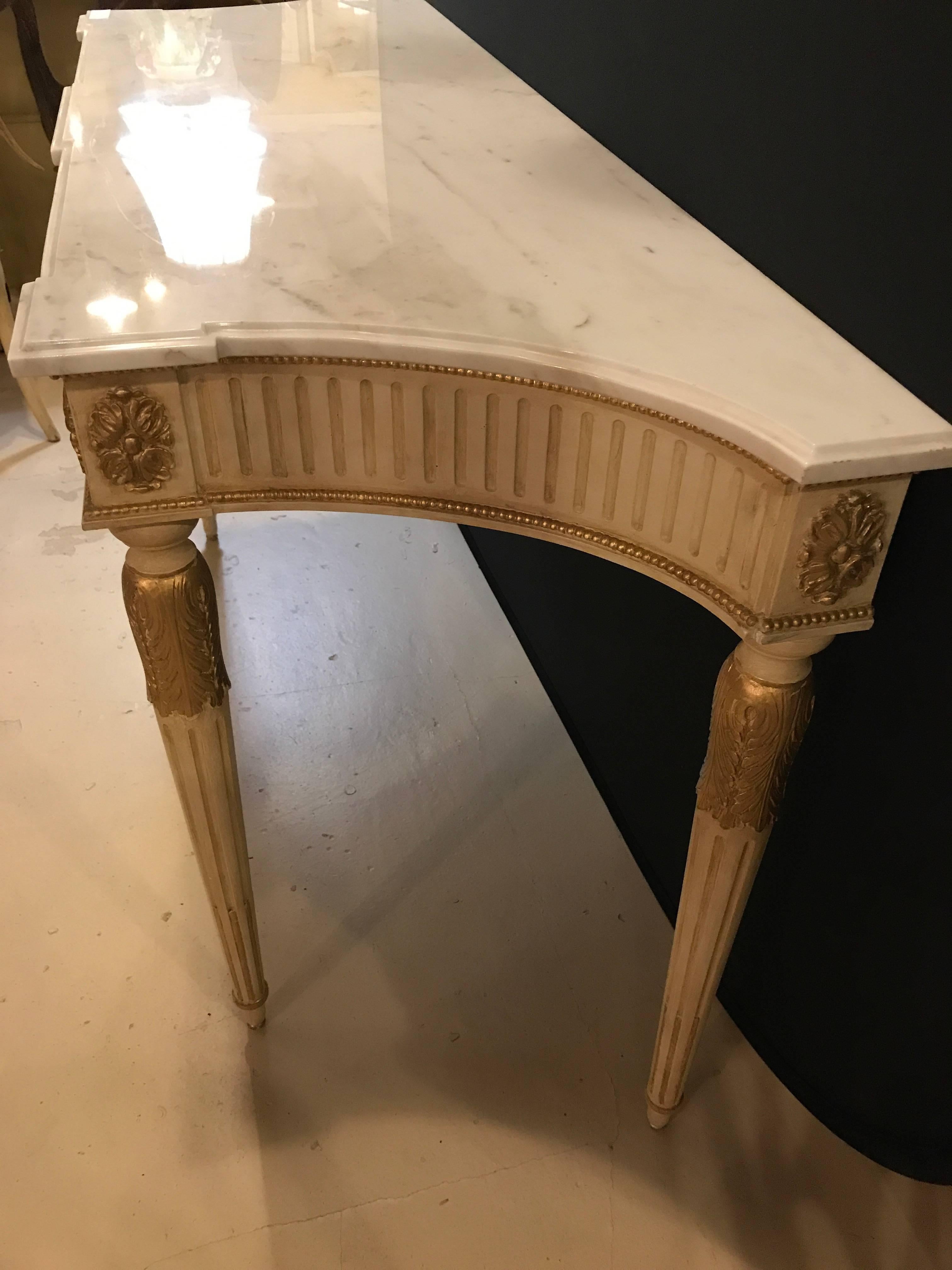 Hollywood Regency Maison Jansen Style Marble-Top Console 1
