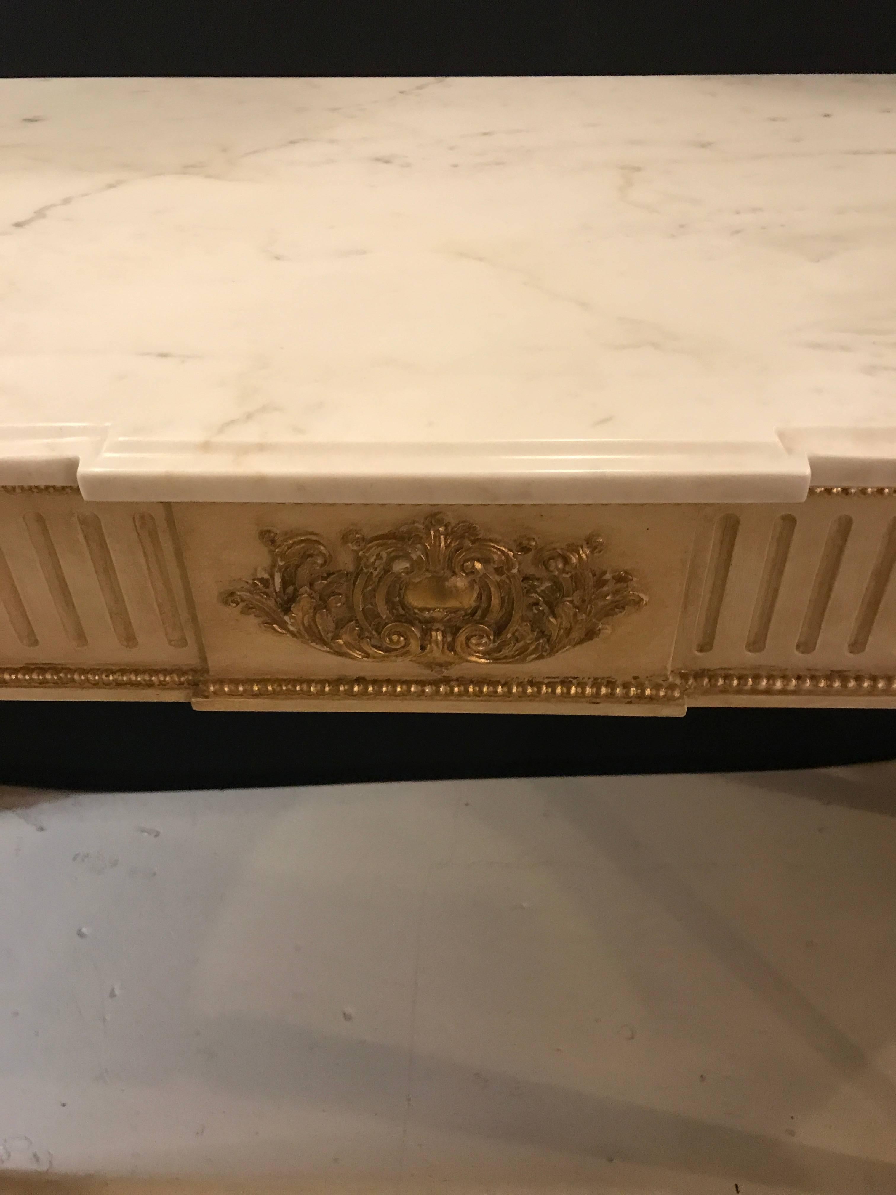Hollywood Regency Maison Jansen Style Marble-Top Console 5