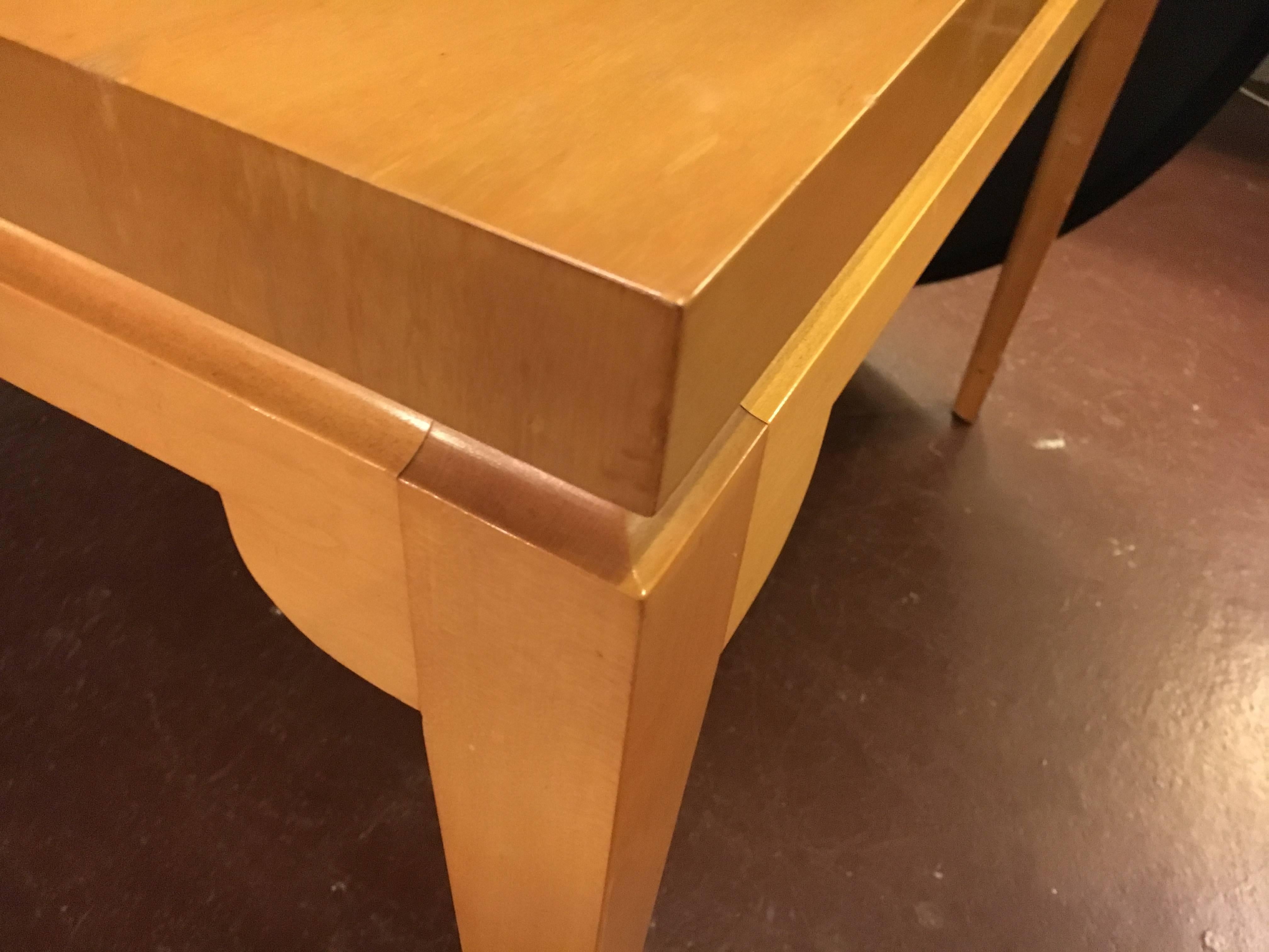 Hollywood Regency Stamped Parzinger Originals Bleached Mahogany Dining Table