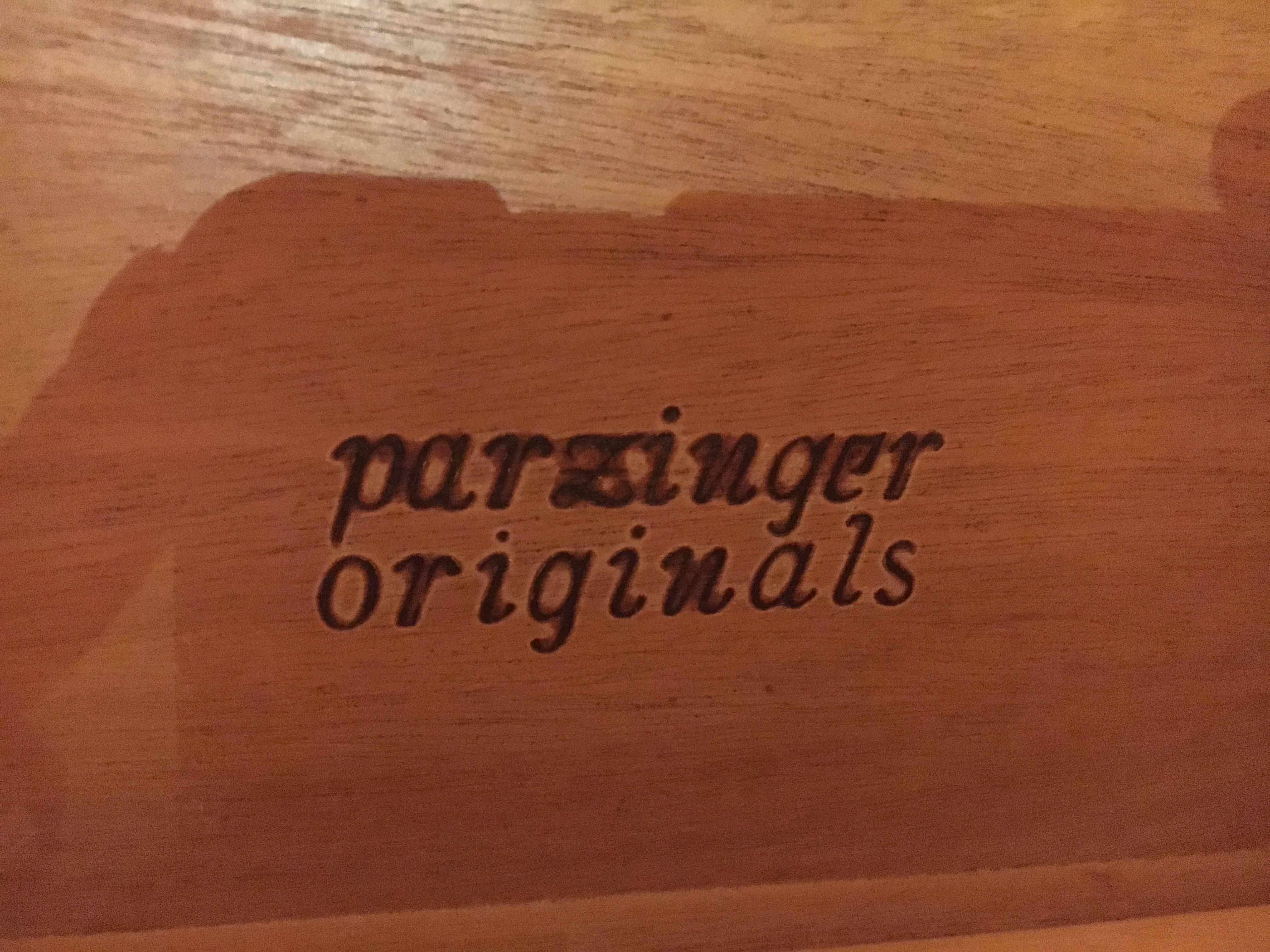 Stamped Parzinger Originals Bleached Mahogany Dining Table In Good Condition In Manhasset, NY