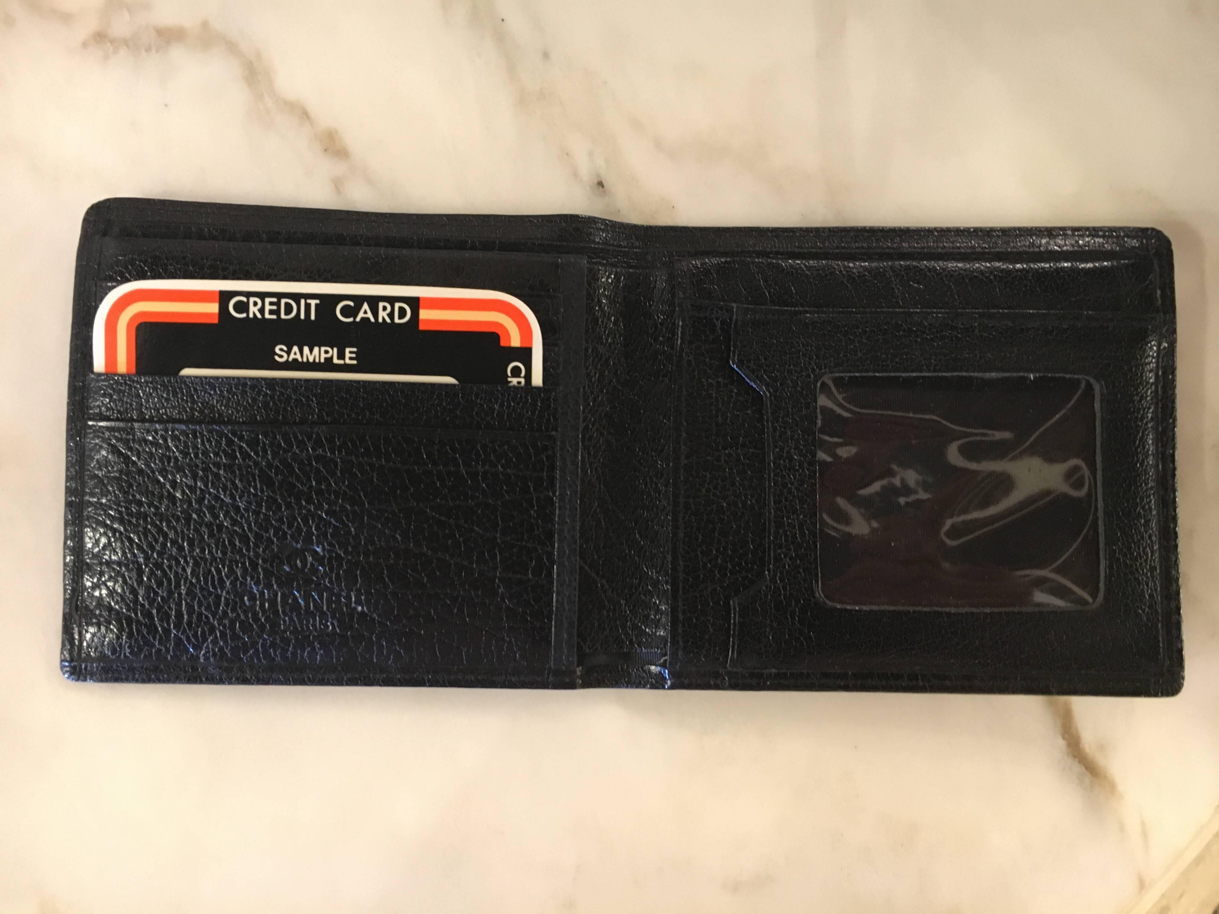 20th Century Vintage Brand New Chanel Mens Wallet Billfold in Its Original Box