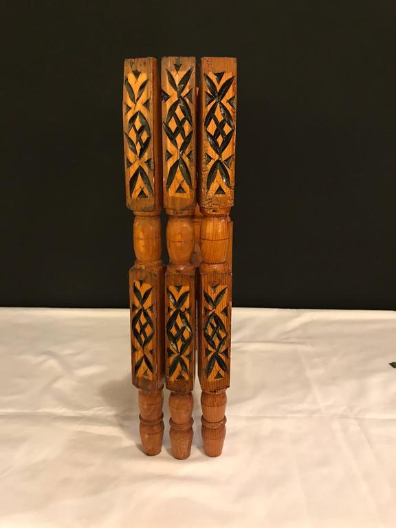 HandCarved Wood Tray Legs For Sale at 1stdibs
