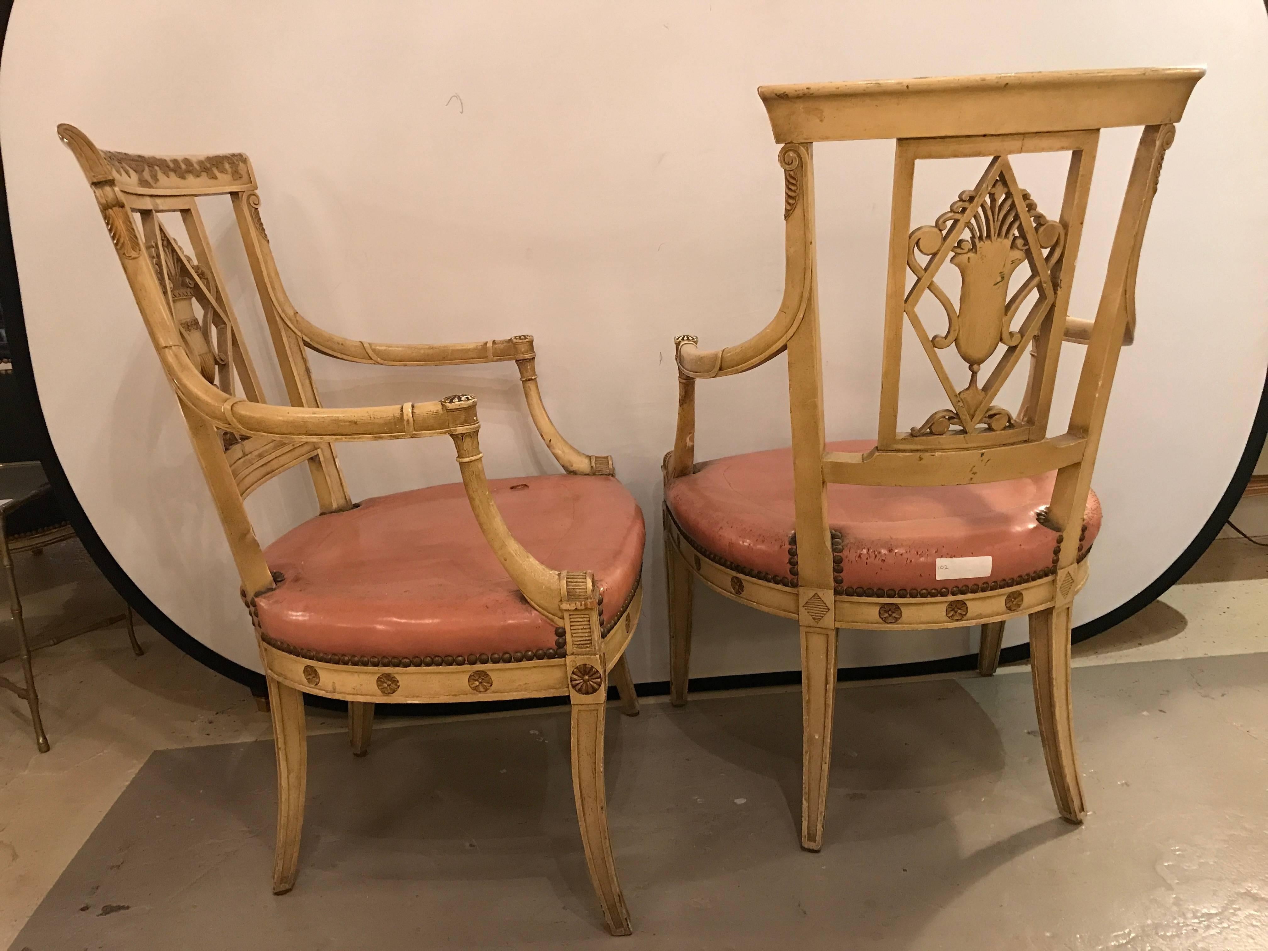 Hollywood Regency Pair of Armchairs by Maison Jansen