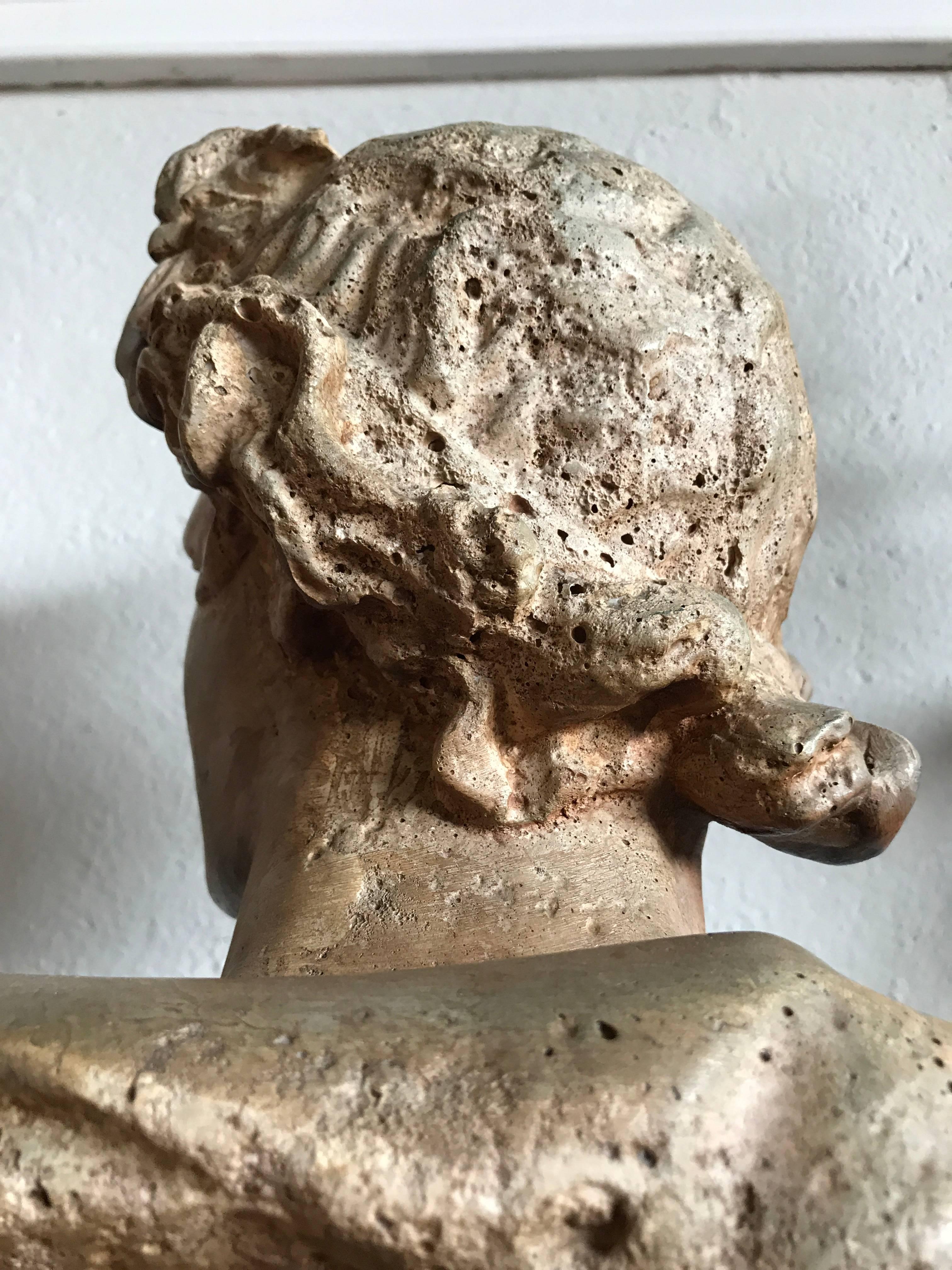 20th Century Antique Neoclassical Bust of a Greek God