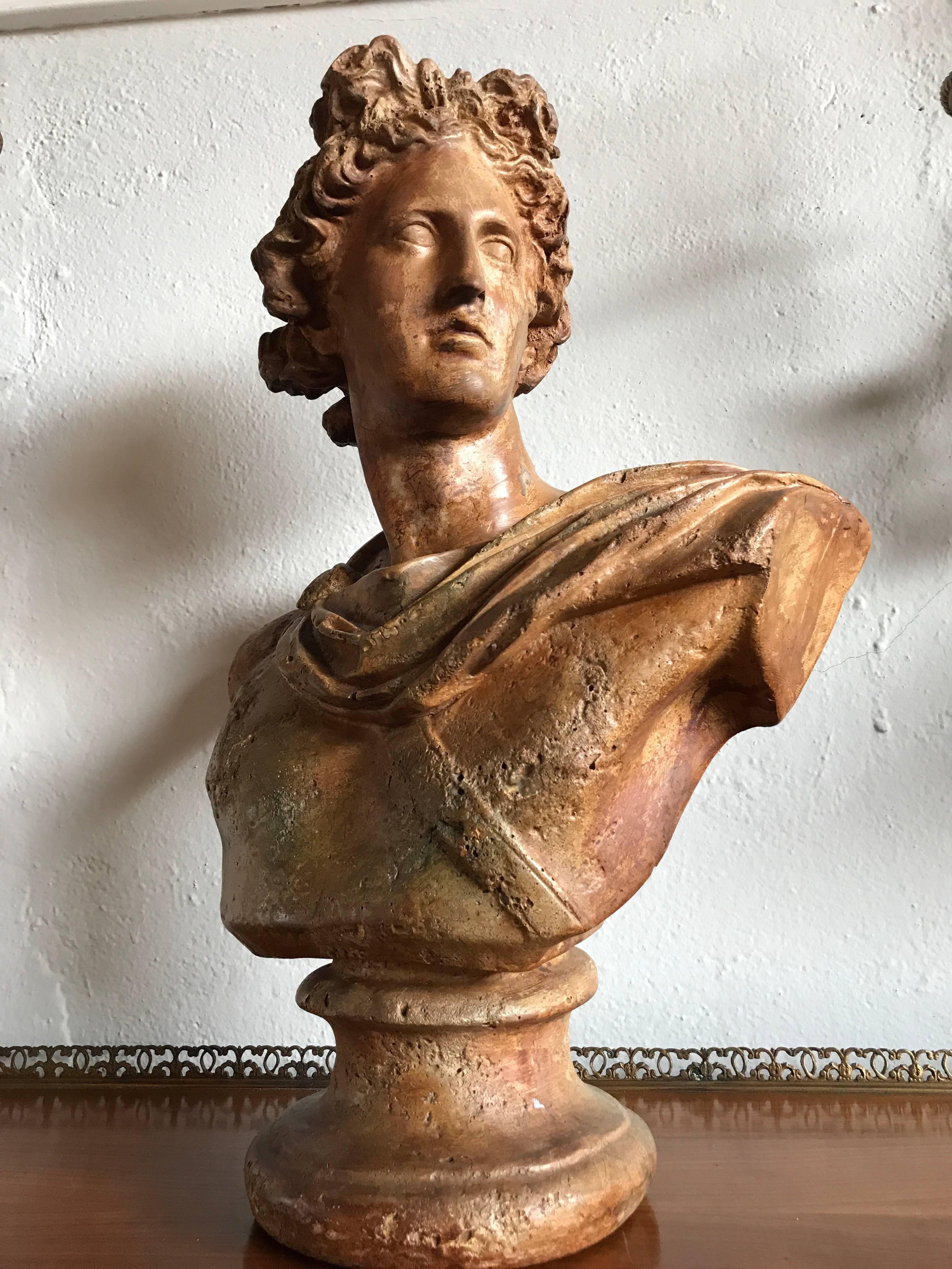 Antique Neoclassical Bust of a Greek God 2