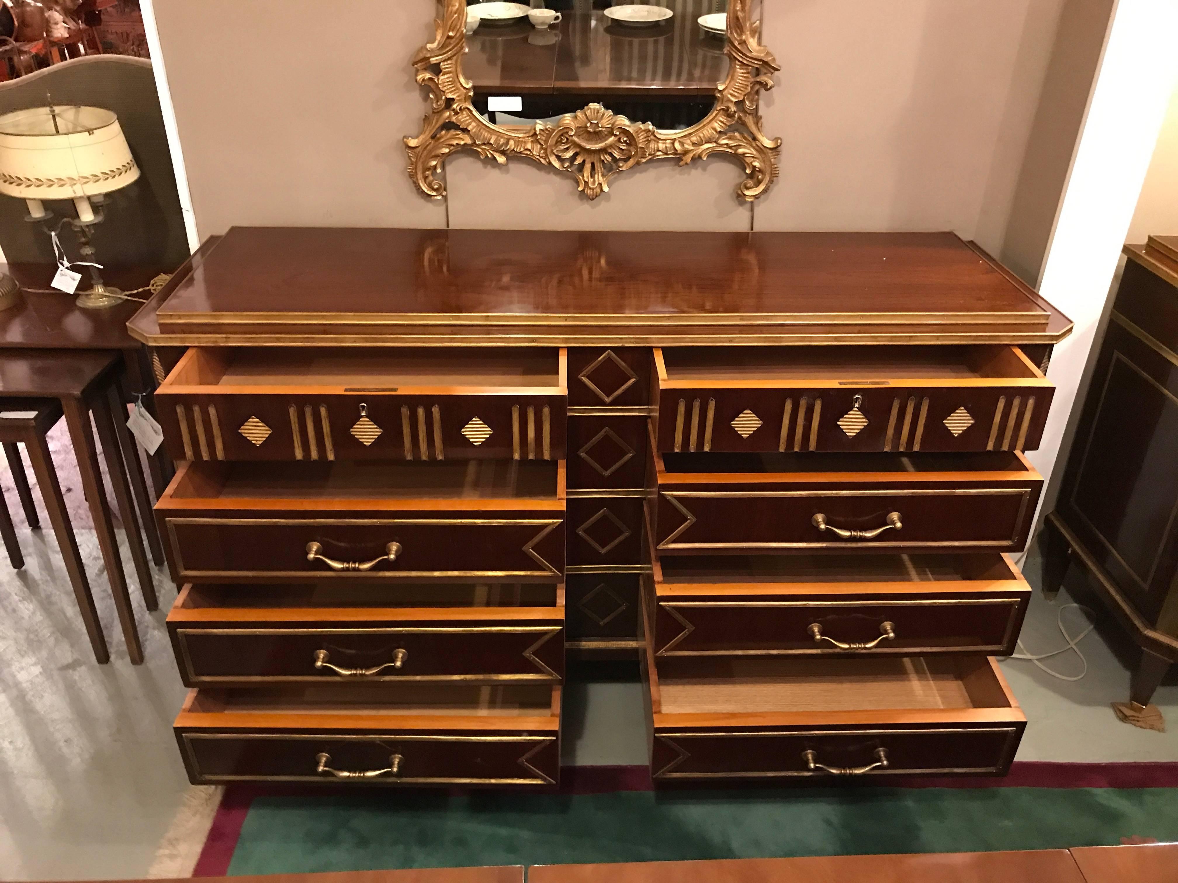 20th Century Pair of Russian Neoclassical Style Chests or Commodes with Step Up Tops