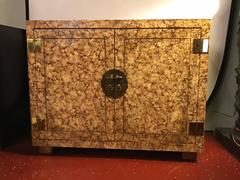 Henredon, Mid-Century Modern, Cabinets, Tortoise Shell, Chinese Motif, 1960s