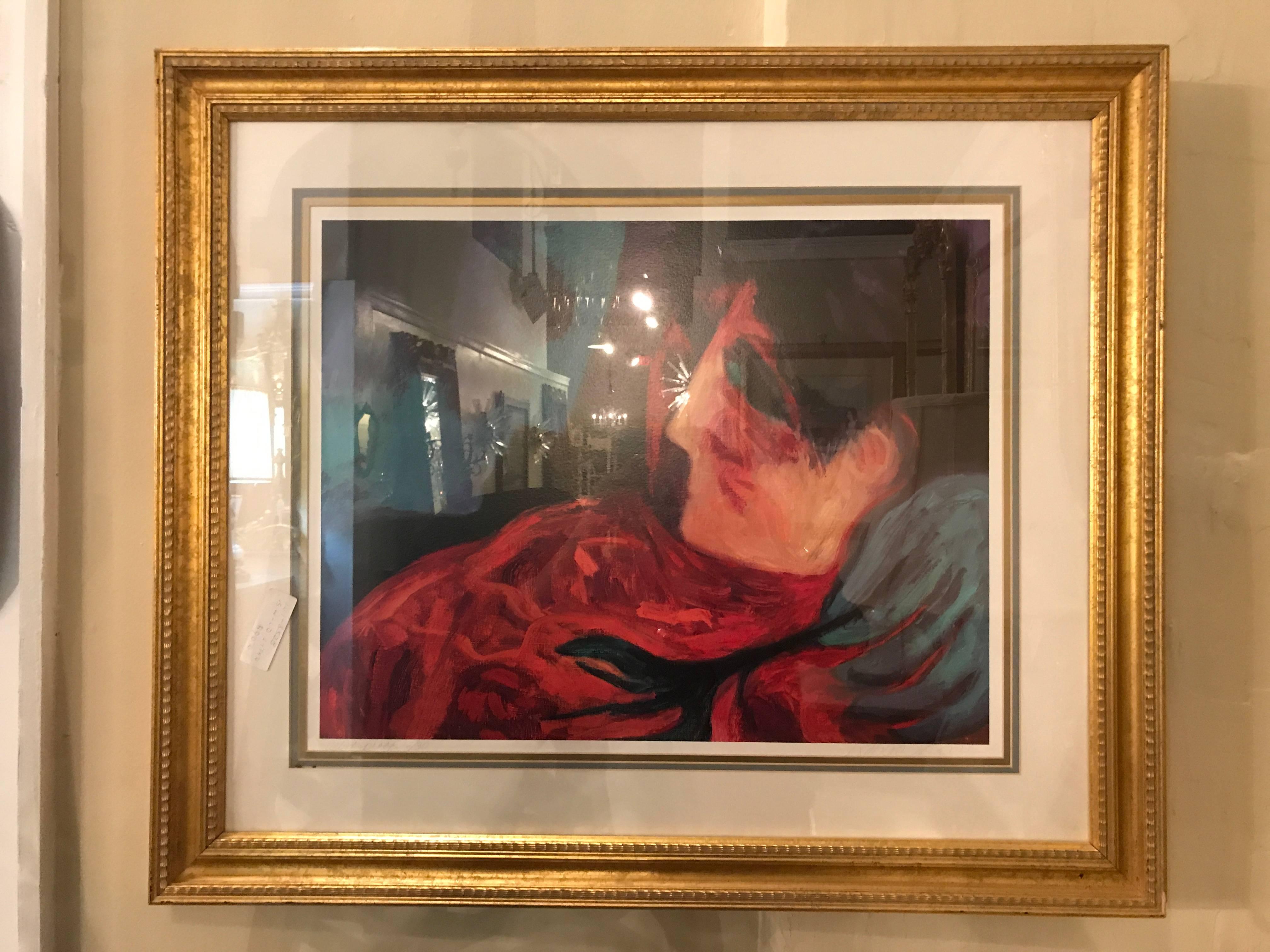Barbara Wood desert flower framed lithograph. Signed numbered and matted in a gilt gold frame.

Barbara A. Wood is an artist who communicates with the viewer. Fascinated by color, her canvases display an extremely individualistic, figurative