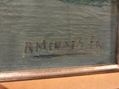 French Oil on Canvas by Rene Mendes of the Ballroom