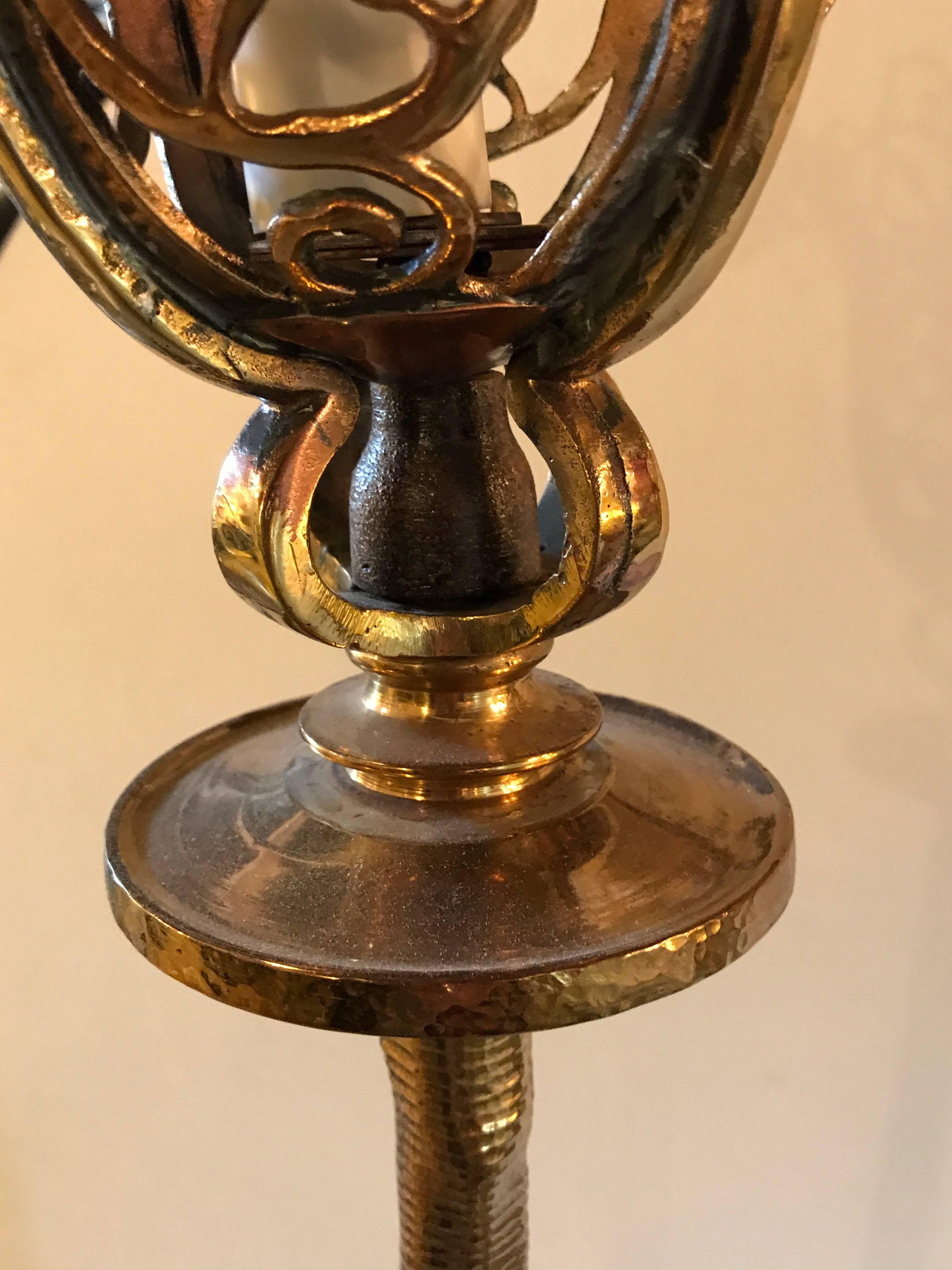 Art Deco Bronze Torchiere Standing Lamp 3