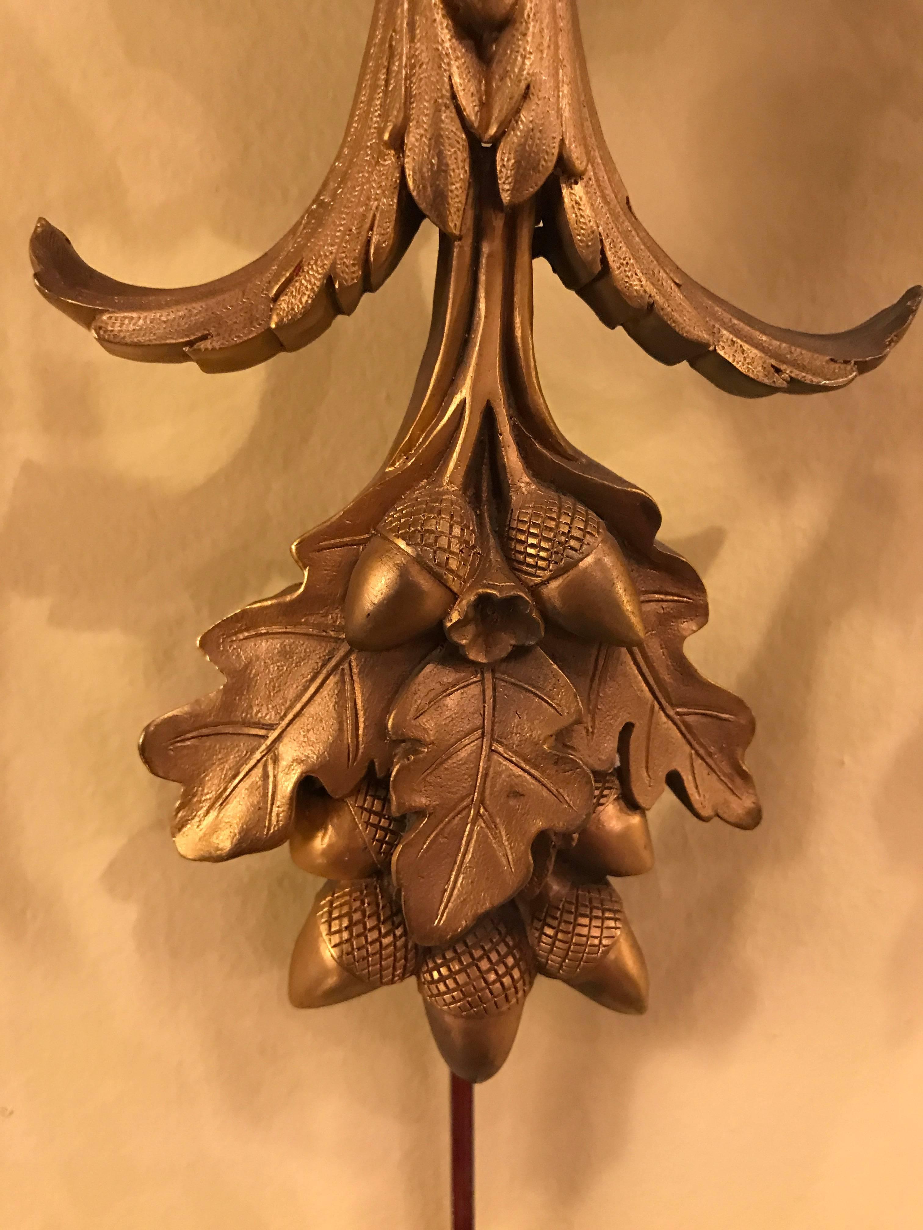 Pair of Bronze Three-Light Sconces in an Urn Form In Good Condition In Stamford, CT