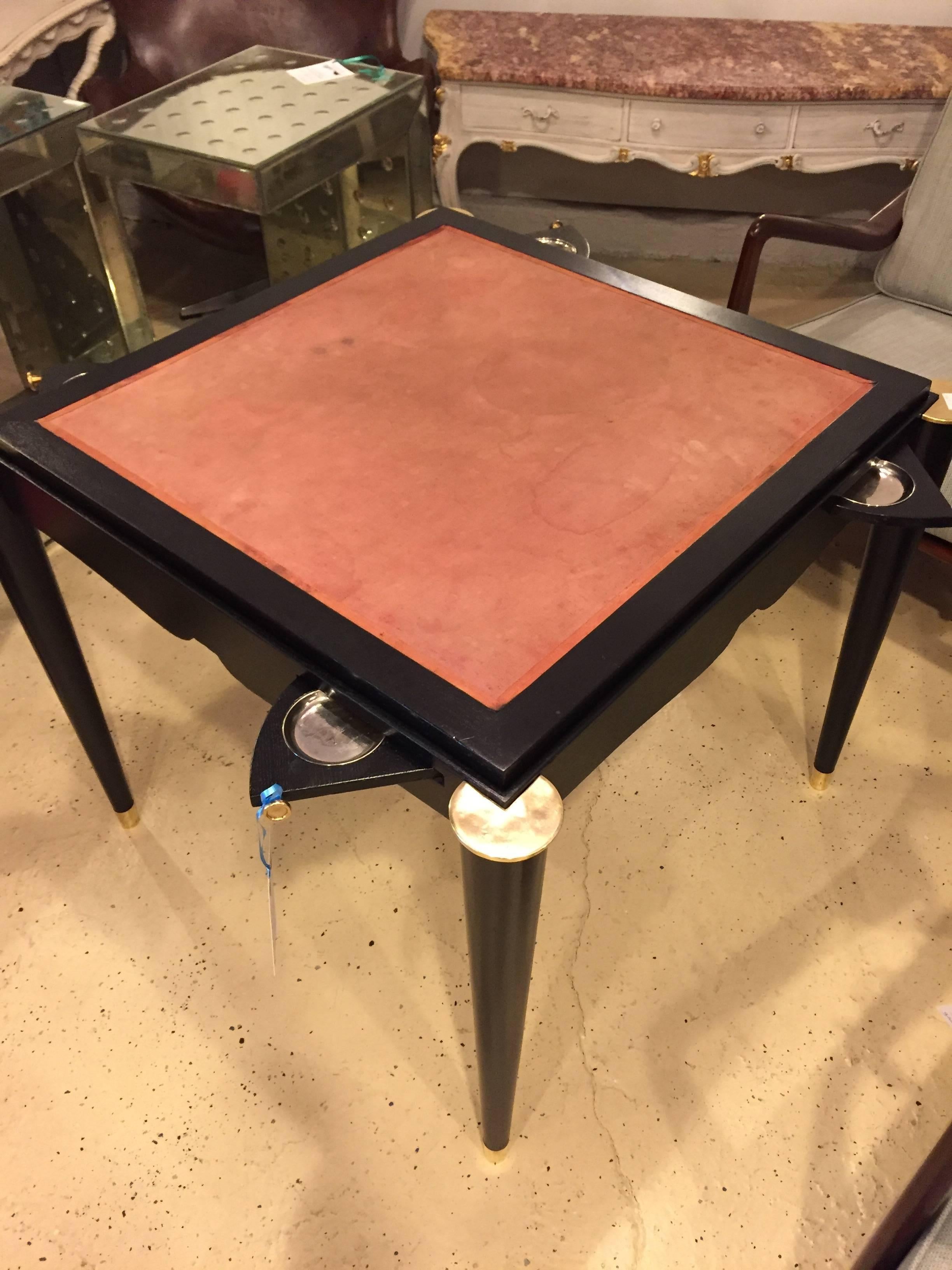 Ebonized Mid-Century Modern Card or Game Table 4