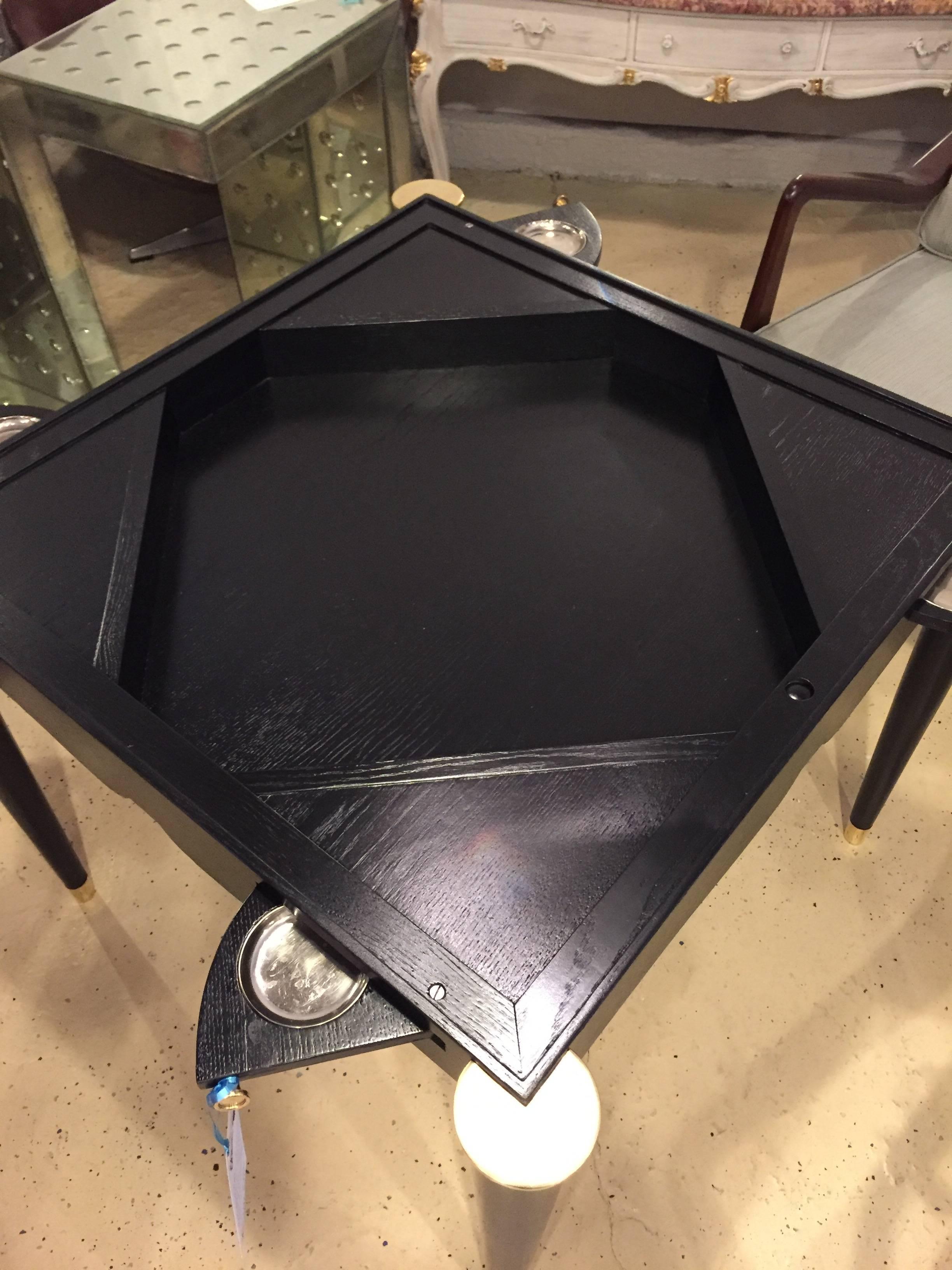 Ebonized Mid-Century Modern Card or Game Table 5