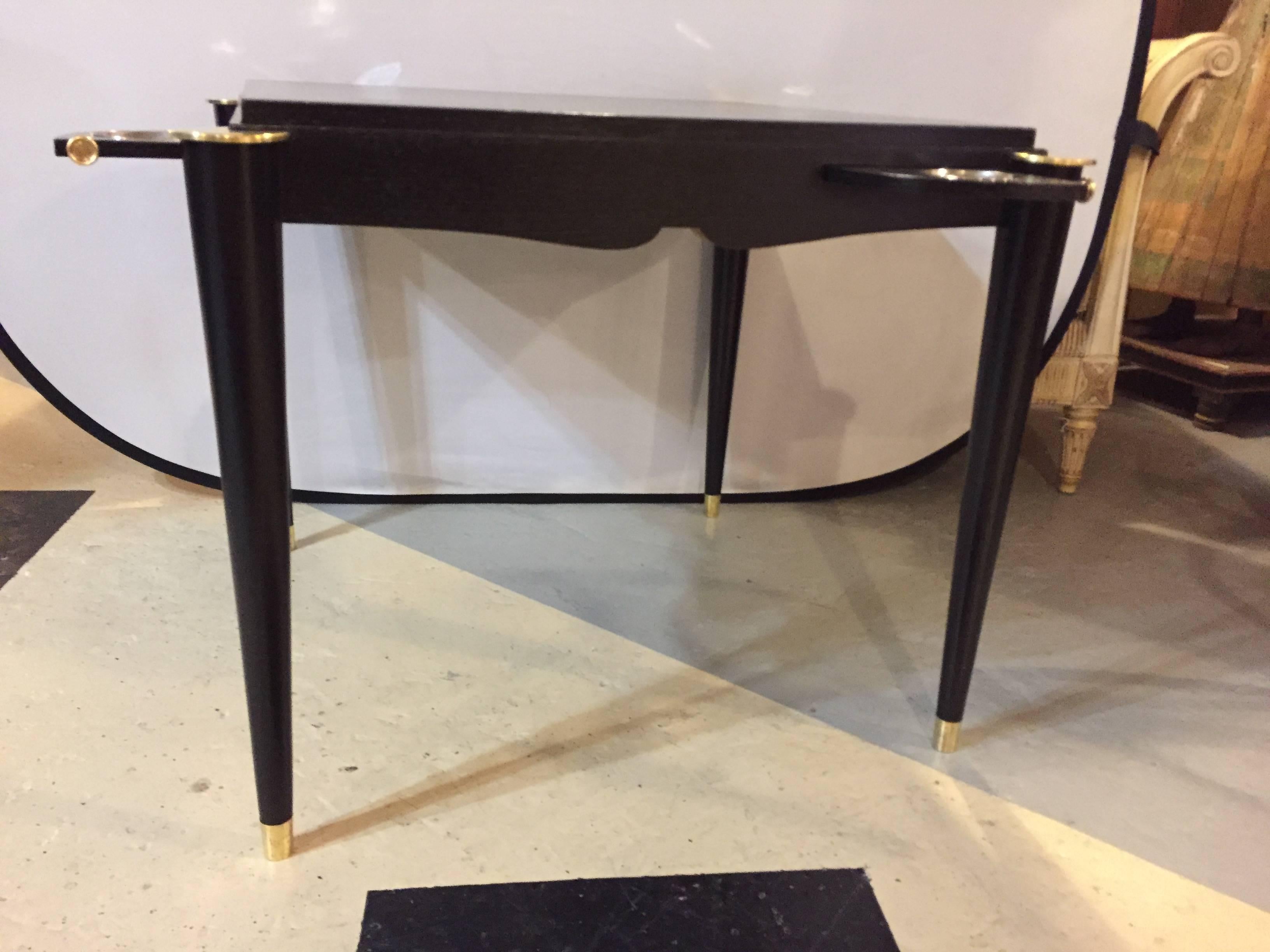 Hollywood Regency Ebonized Mid-Century Modern Card or Game Table