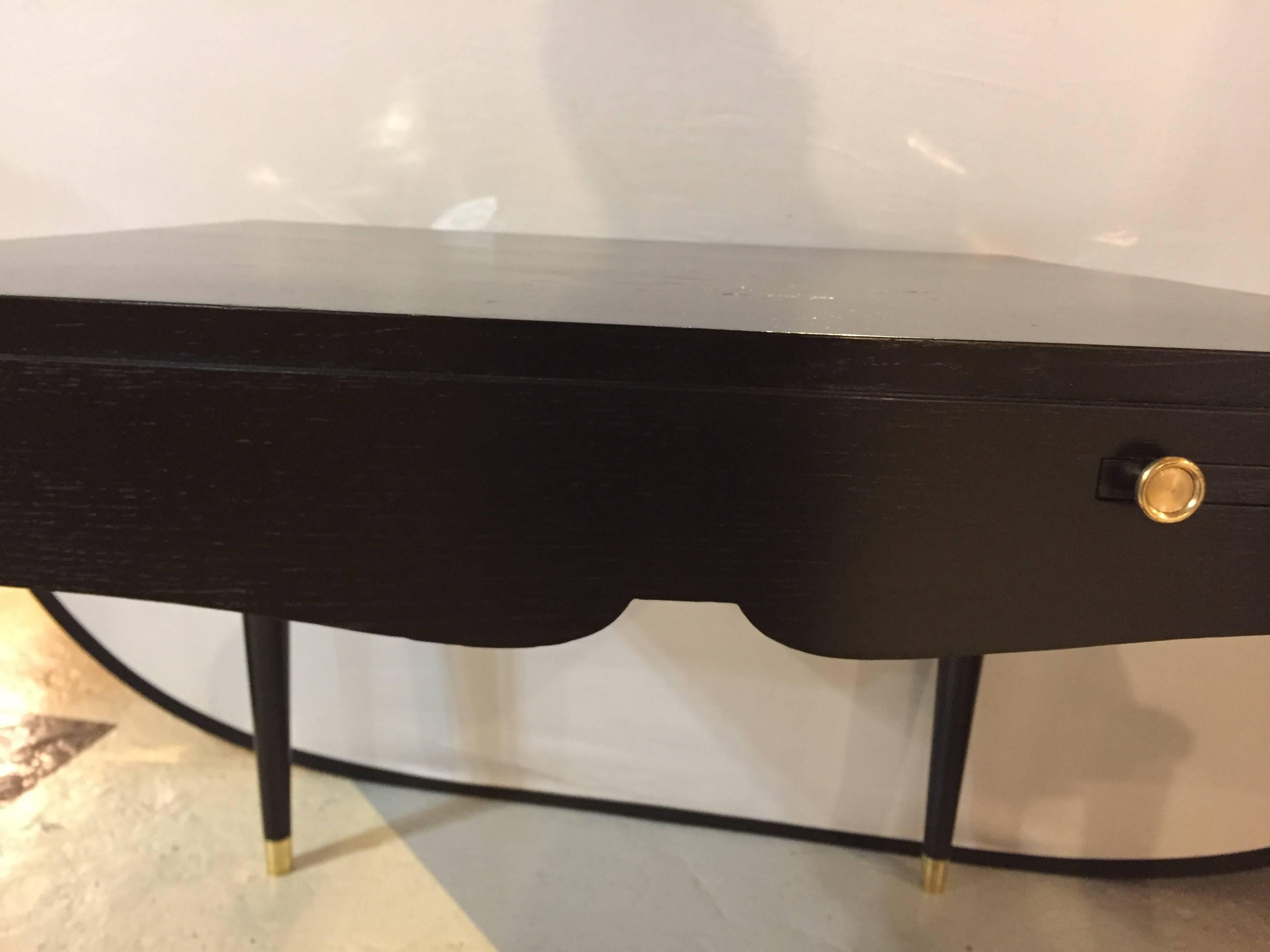 Ebonized Mid-Century Modern Card or Game Table In Good Condition In Manhasset, NY