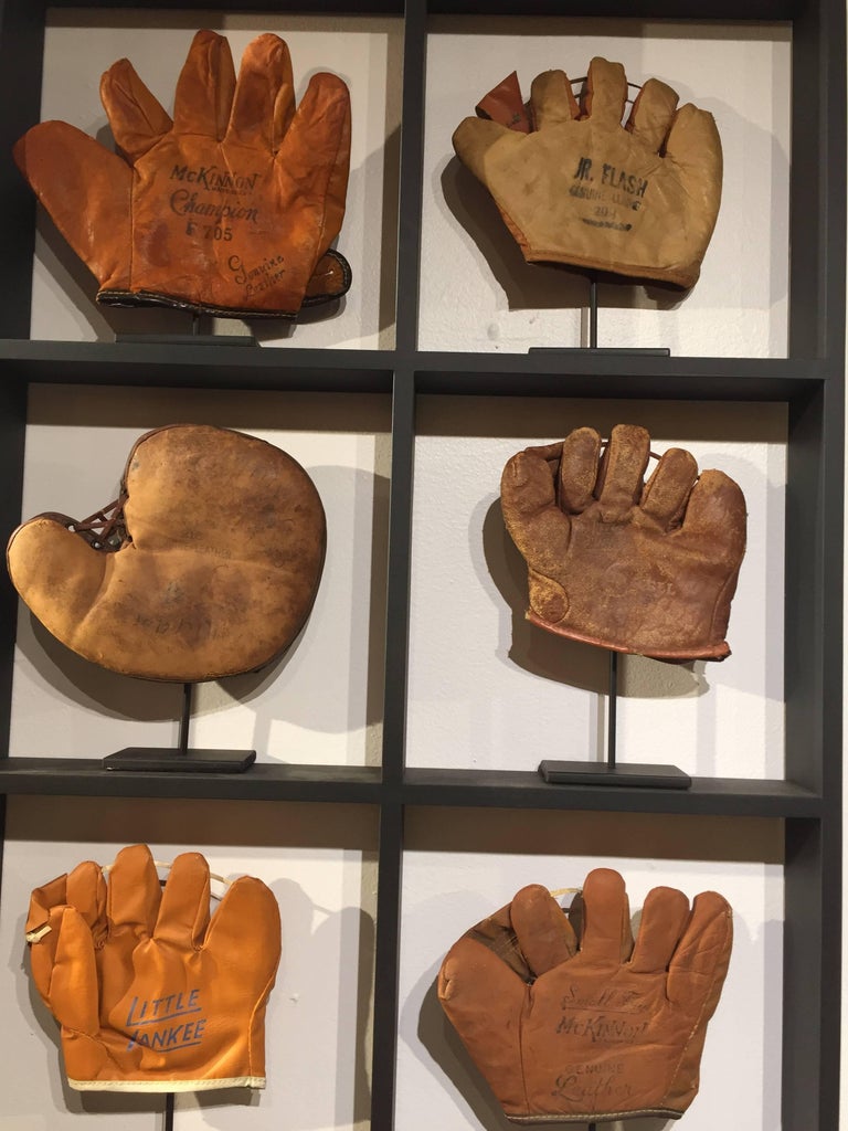 Rare Antique Miniature Children's Set of Nine Custom Framed Baseball