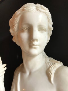 Lifesize Marble of a Greek Goddess Serving Fruit