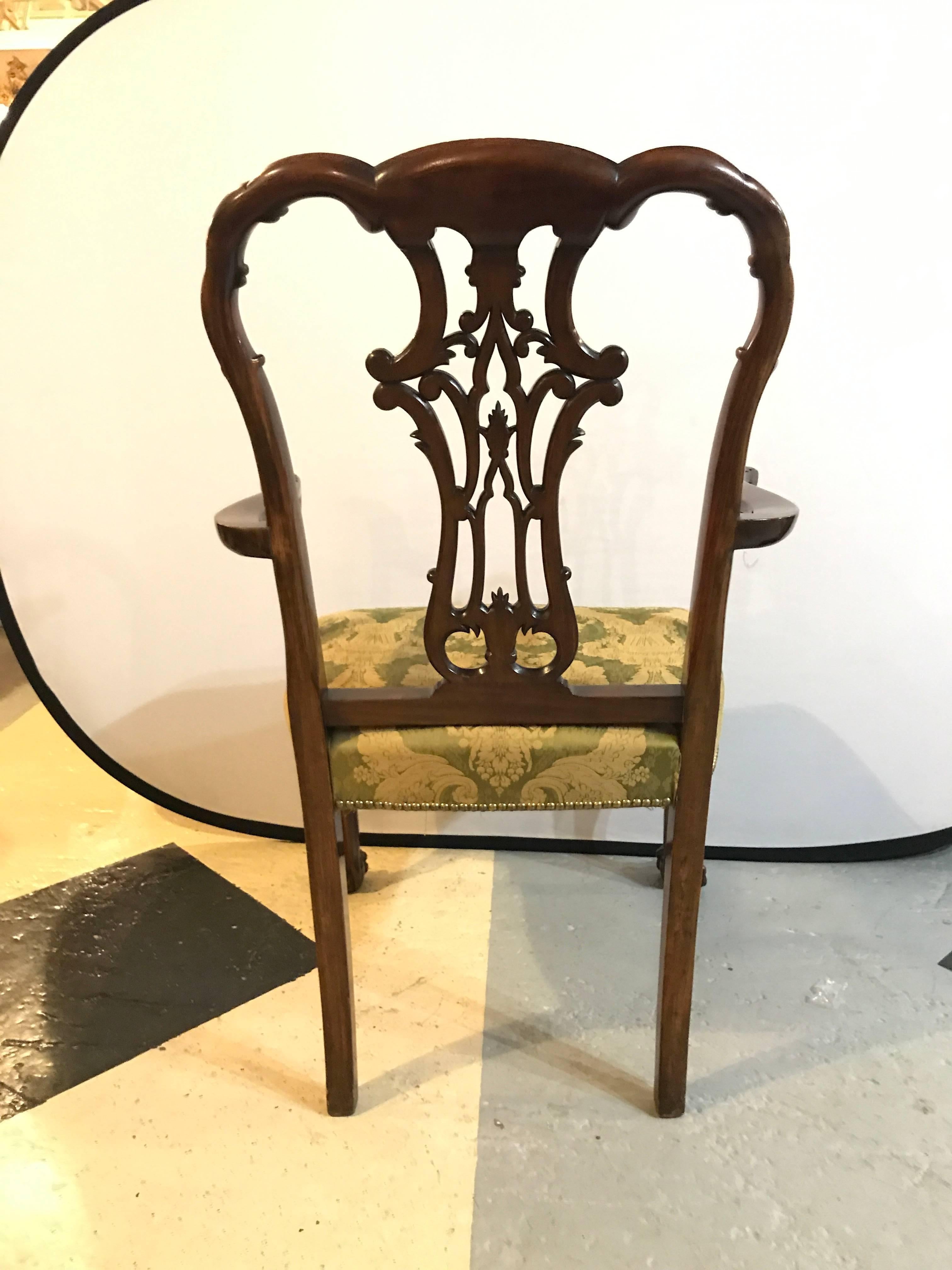 Set of Eight Georgian Style Mahogany Dining Chairs by Schmieg and Kotzian 3