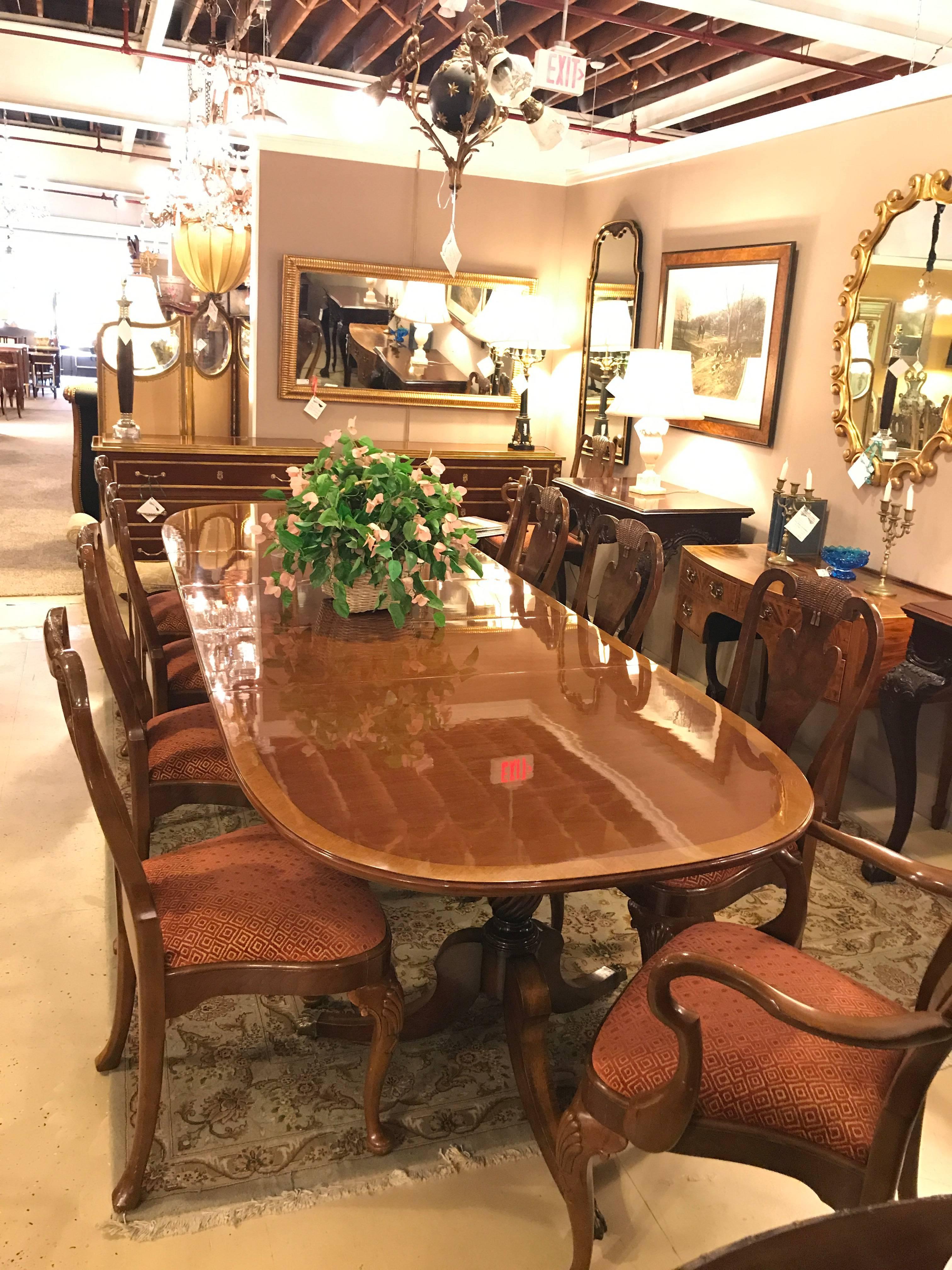 20th Century Set of Ten Queen Anne Style Dining Chairs, Pair of Arm and Eight Side Chairs