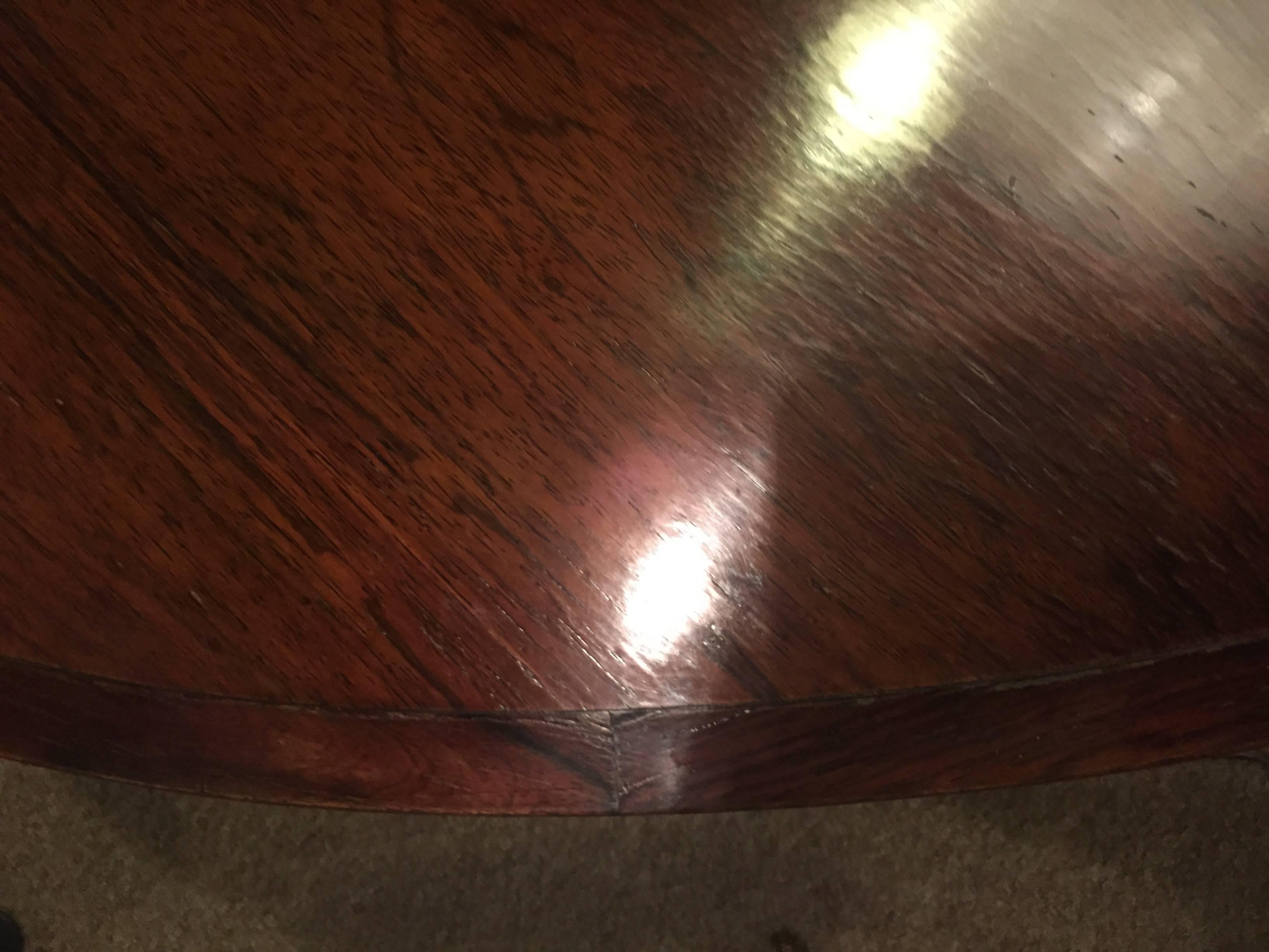 20th Century Rosewood Oval Mid-Century Modern Dining Room Table with One Leaf