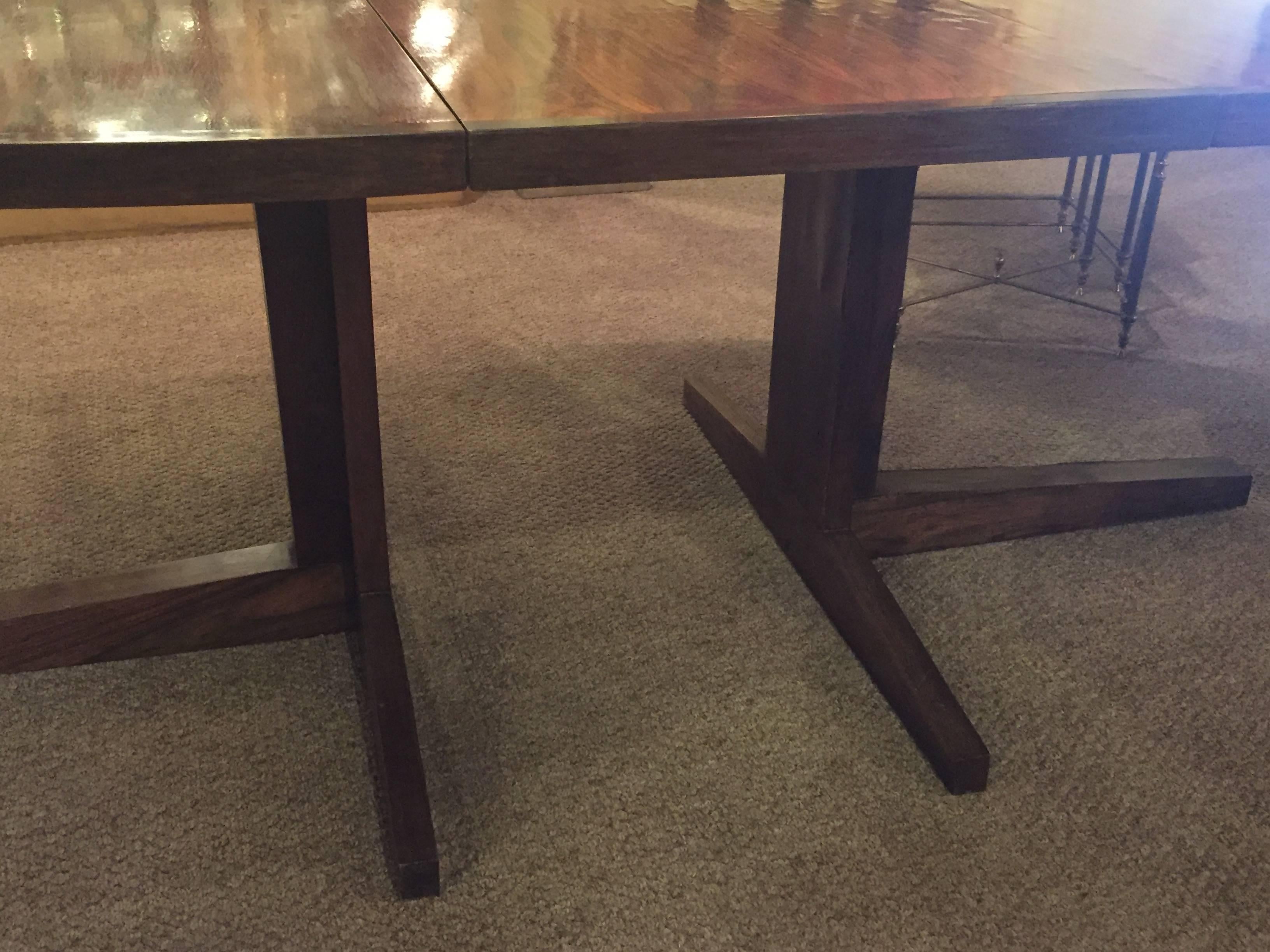 Rosewood Oval Mid-Century Modern Dining Room Table with One Leaf 3