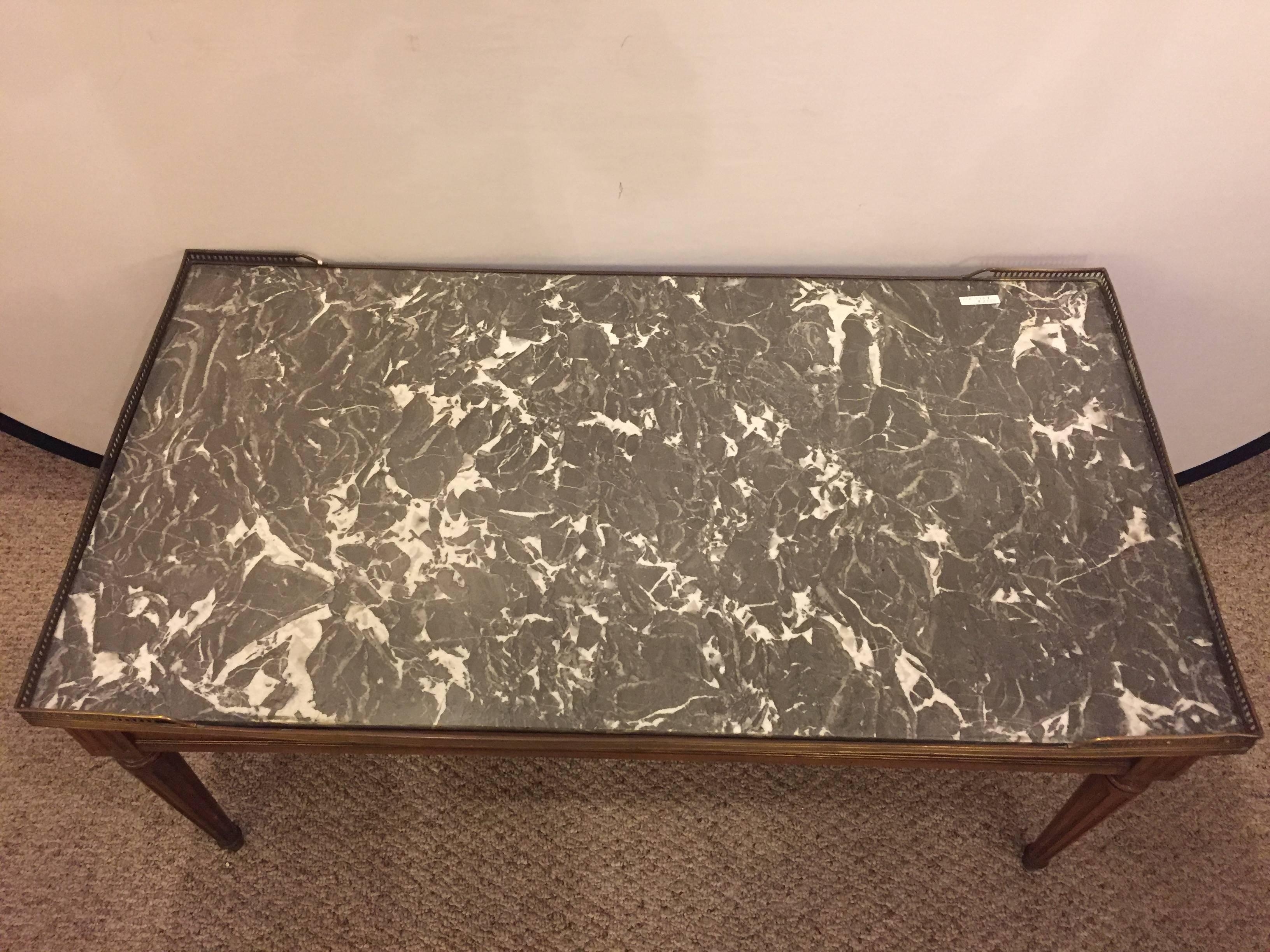 Louis XVI Style Marble-Top Maison Jansen Low Table / Coffee Table 1