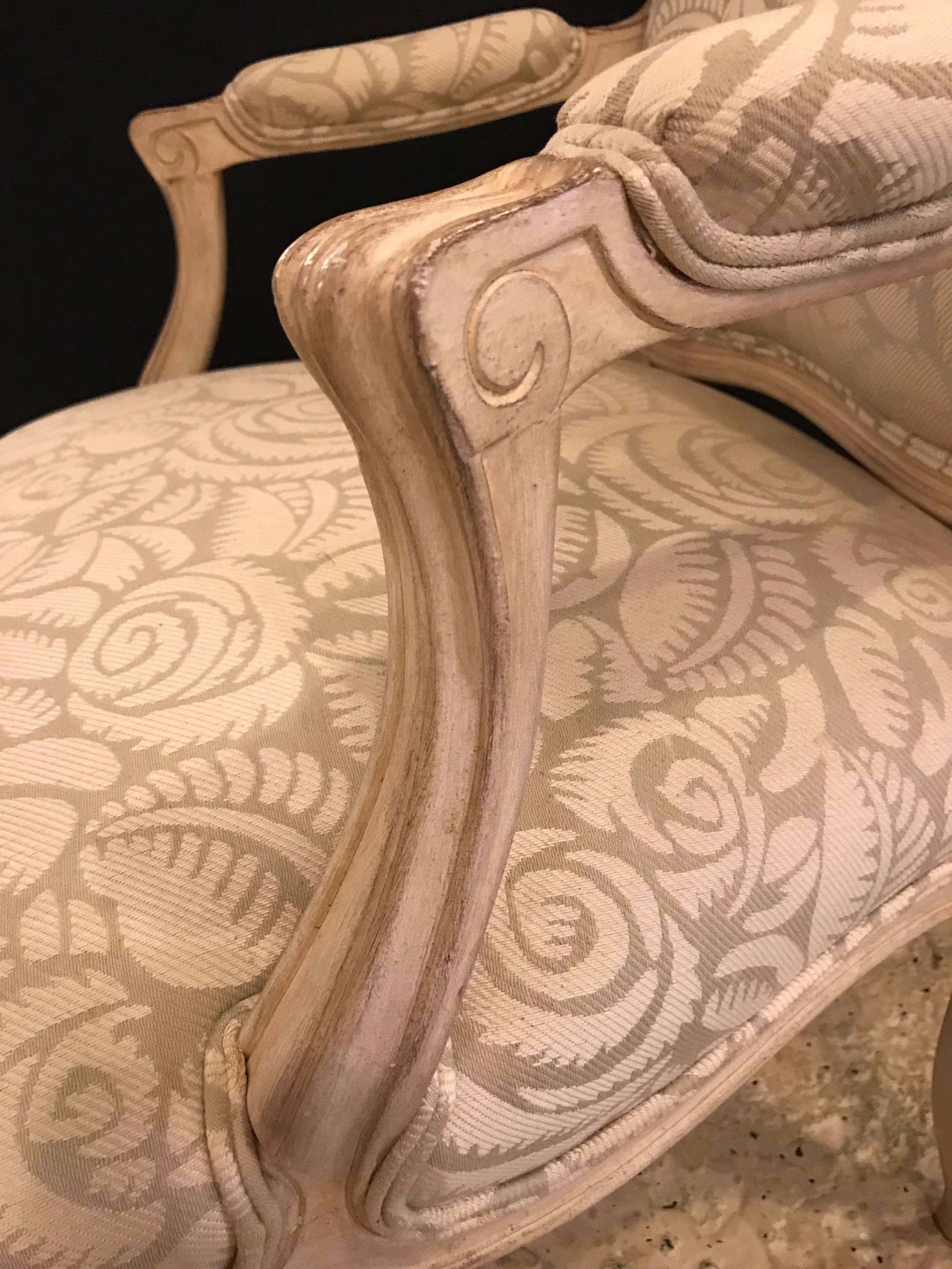 Pair of Louis XV Style Bergère Armchairs For Sale 1