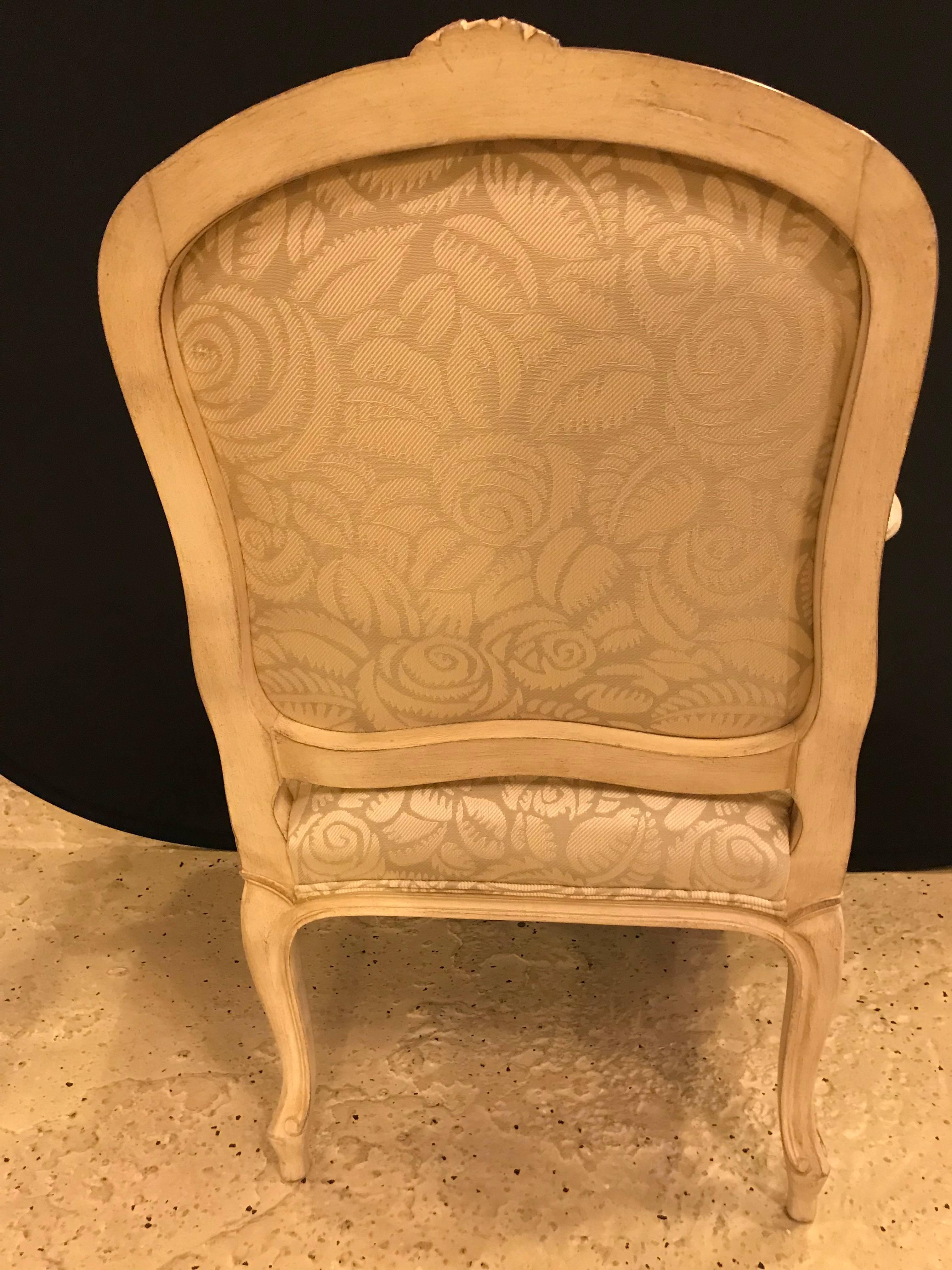 Pair of Louis XV Style Bergère Armchairs For Sale 3
