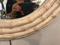 Faux Bamboo Oval Beveled Wall or Console Mirror