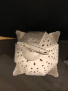 Pair of White Moroccan Floor Candle Lanterns