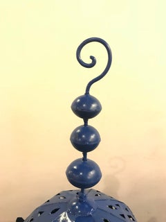 Pair of Moroccan Blue Floor Candle Lanterns