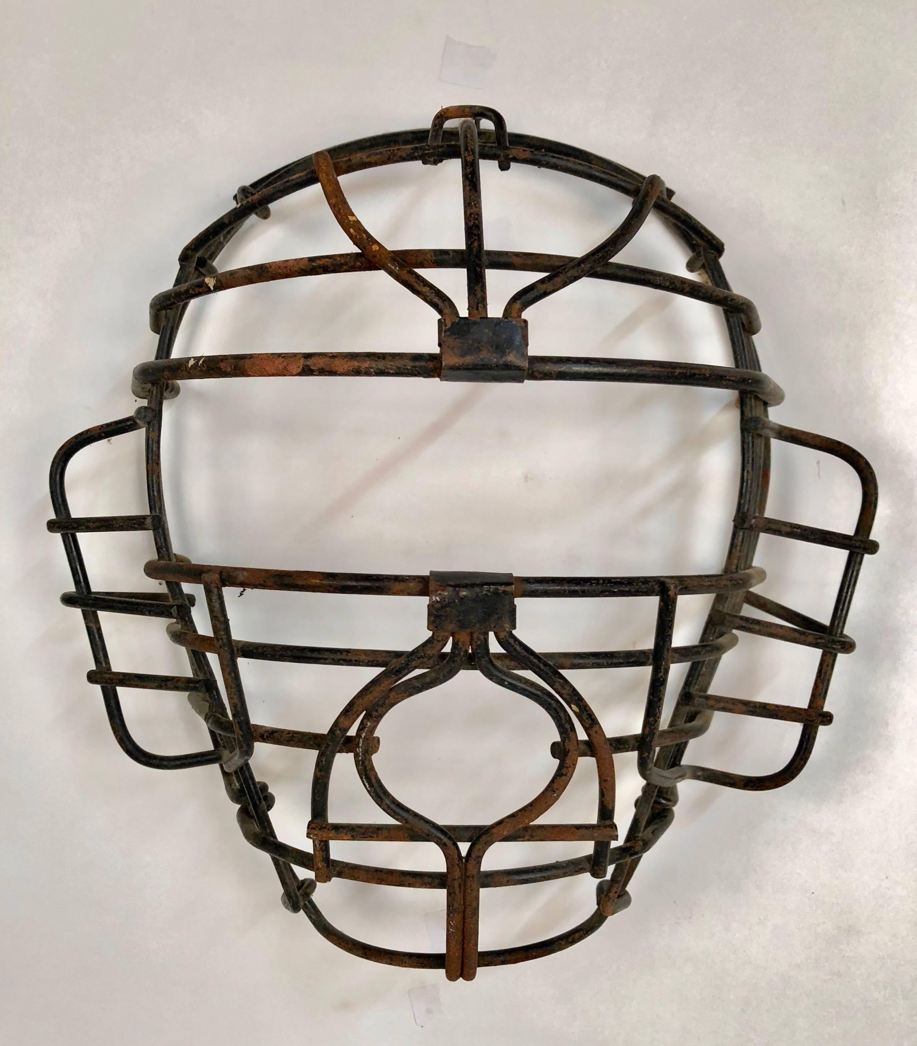 Aesthetic Movement Collection of Nine Antique Steel Catchers Masks, circa 1920-1950