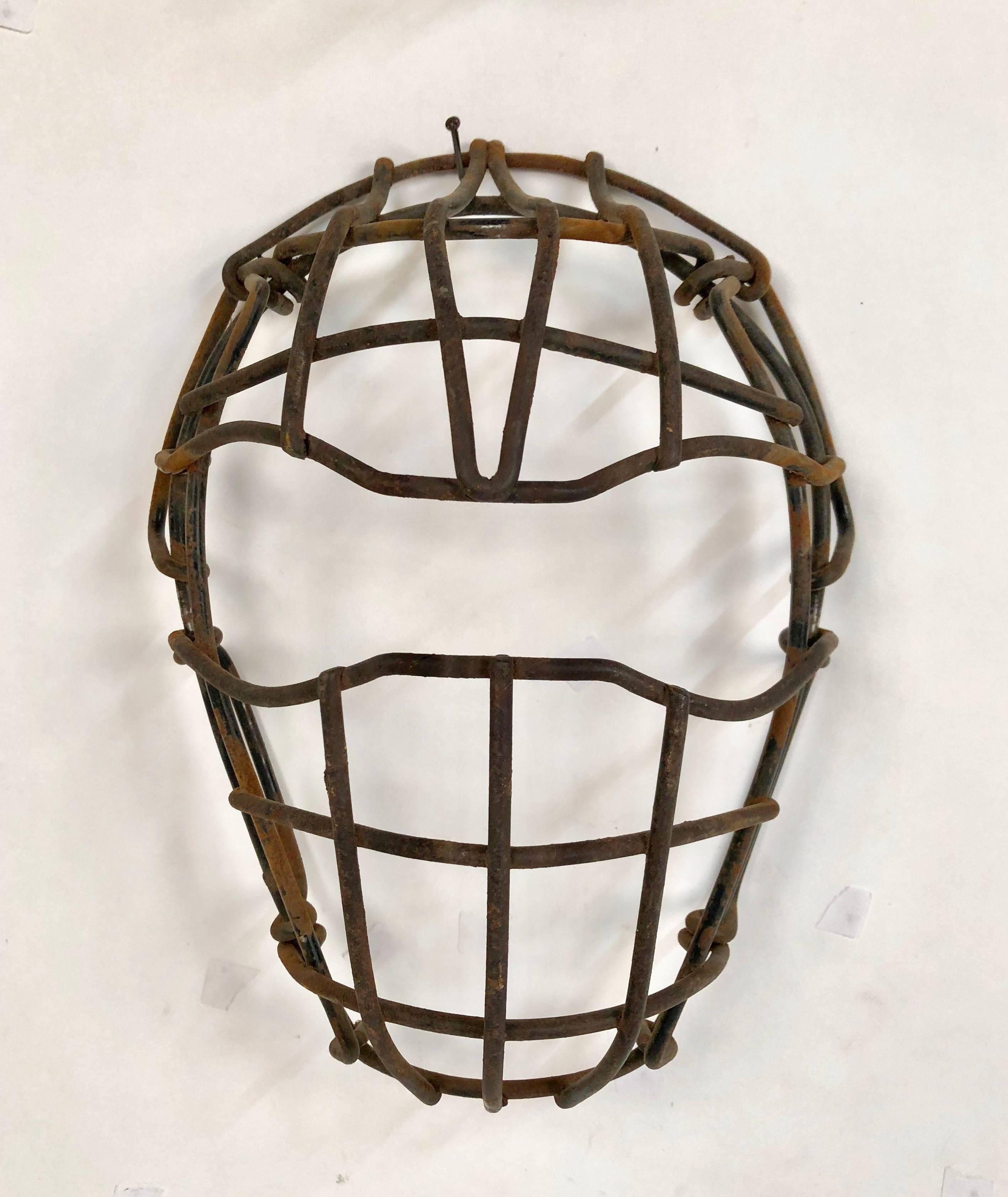 Collection of Nine Antique Steel Catchers Masks, circa 1920-1950 In Good Condition In Manhasset, NY
