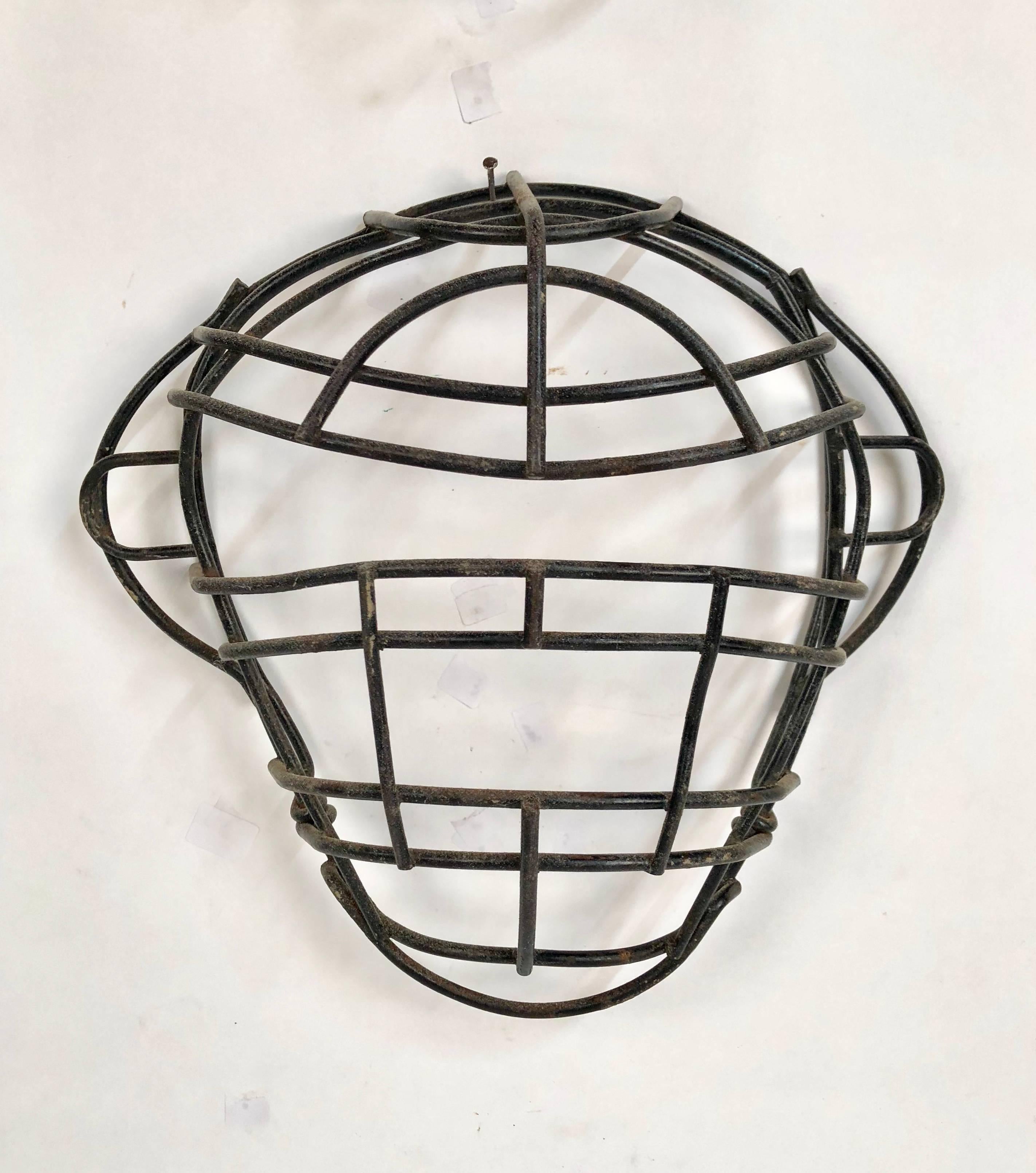 20th Century Collection of Nine Antique Steel Catchers Masks, circa 1920-1950