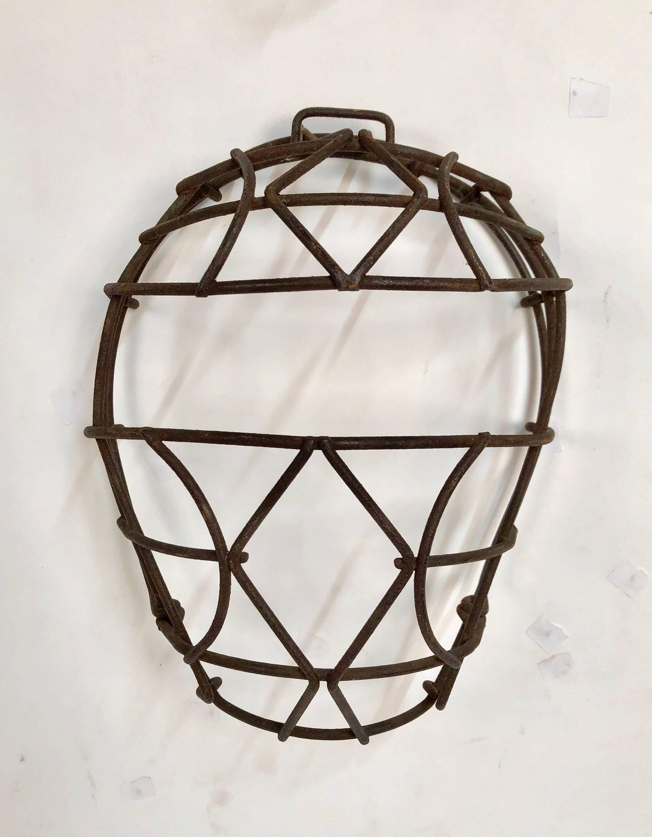 Collection of Nine Antique Steel Catchers Masks, circa 1920-1950 1