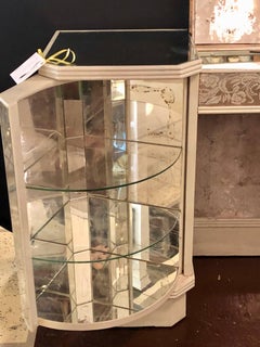 Art Deco Etched Glass and Mirrored Vanity or Desk