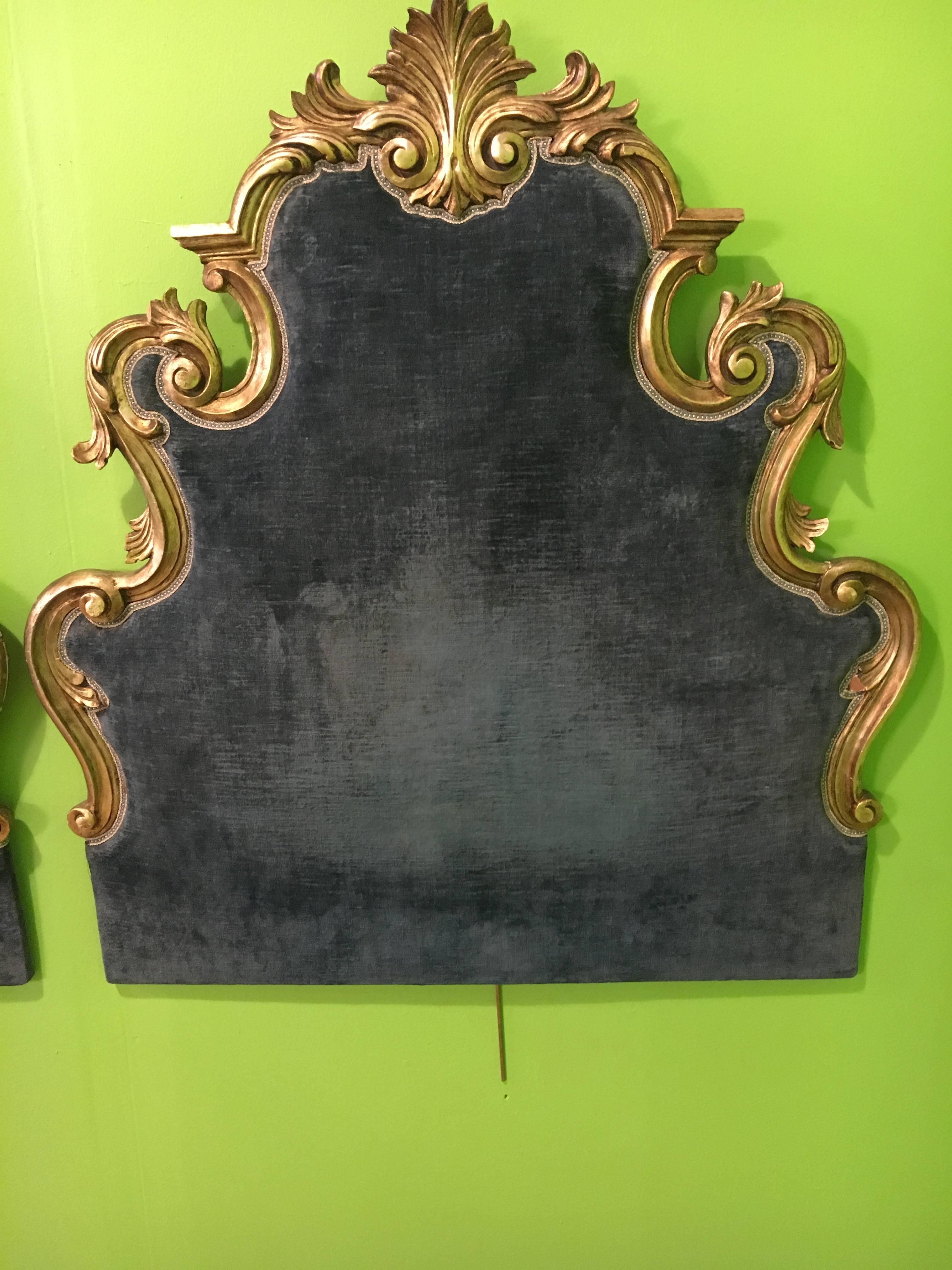 Pair of French Custom Twin or King-Sized Hanging Headboards In Good Condition In Stamford, CT